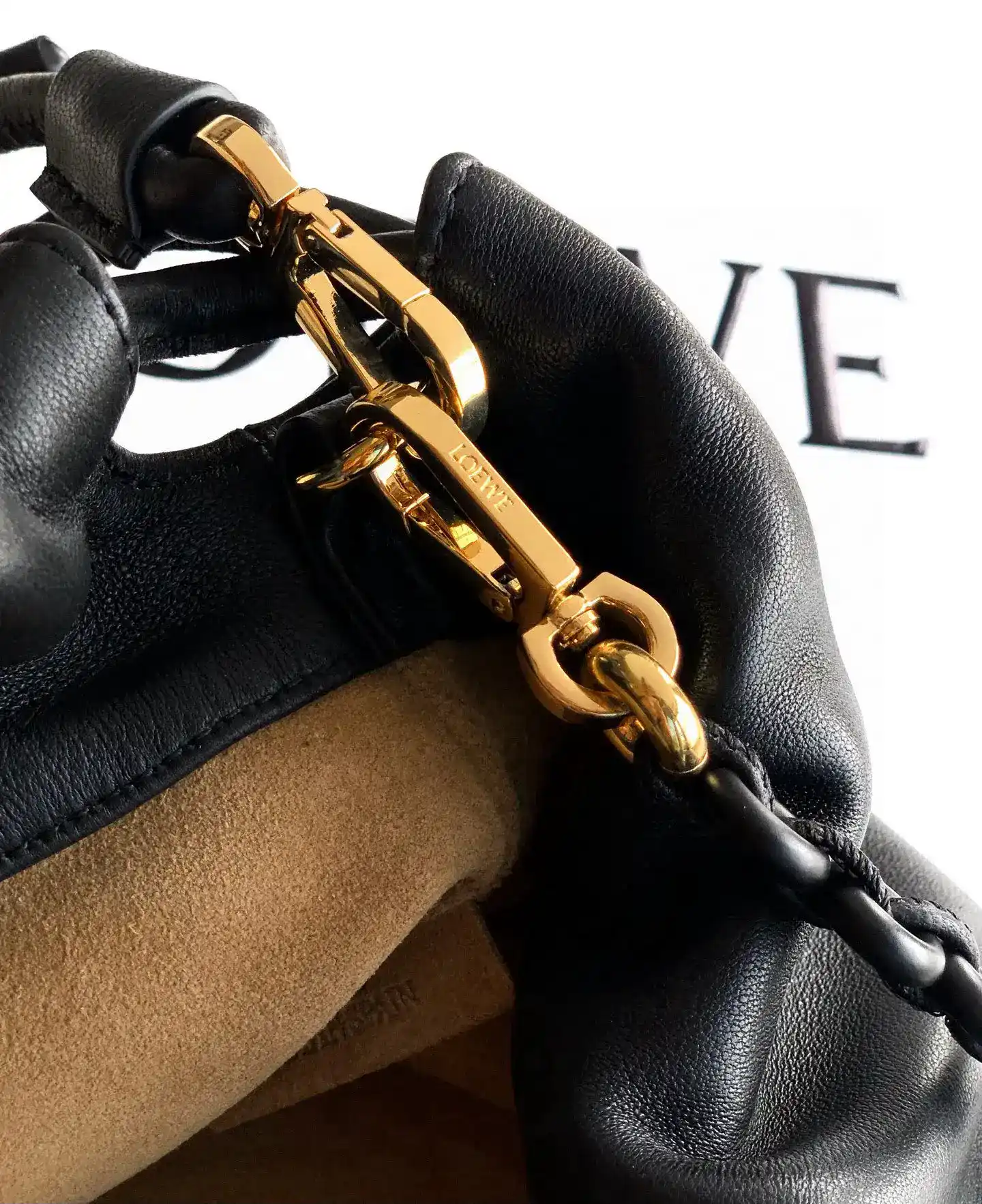 Loewe Black Flamenco Suede Leather Bucket Bag product photo from LabelPicks