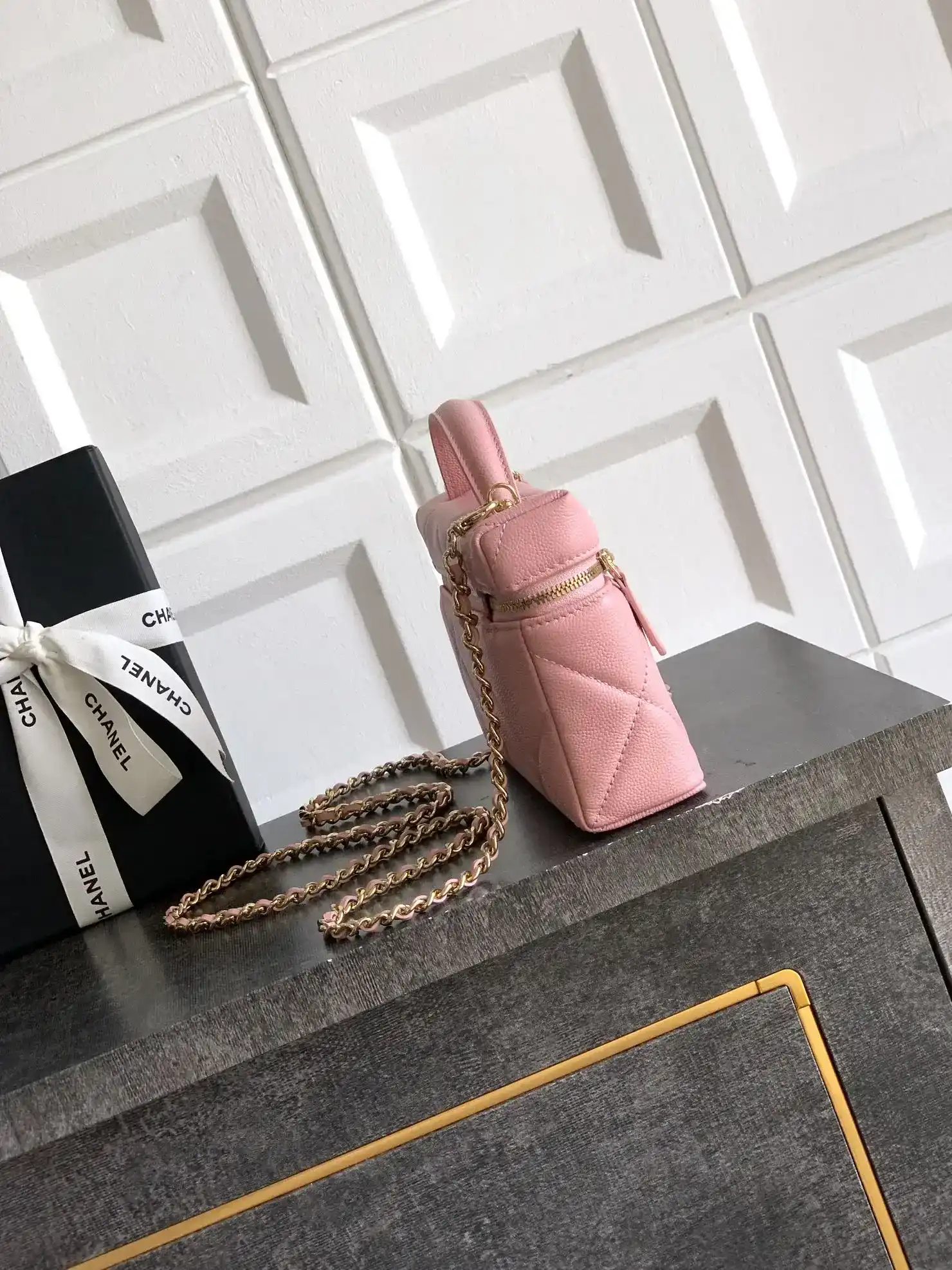 Chanel Pink Quilted Leather Top Handle Bag product photo from LabelPicks