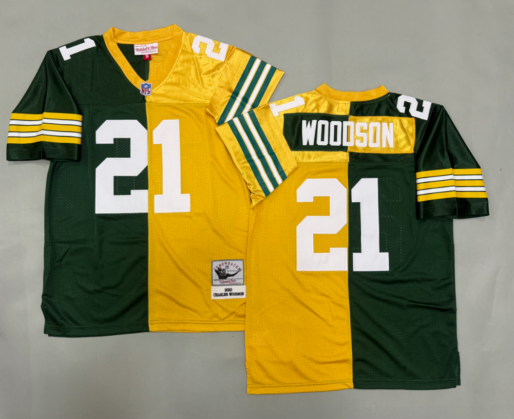 Charles Woodson Green Bay Packers Authentic Split Throwback Retired Player Jersey
