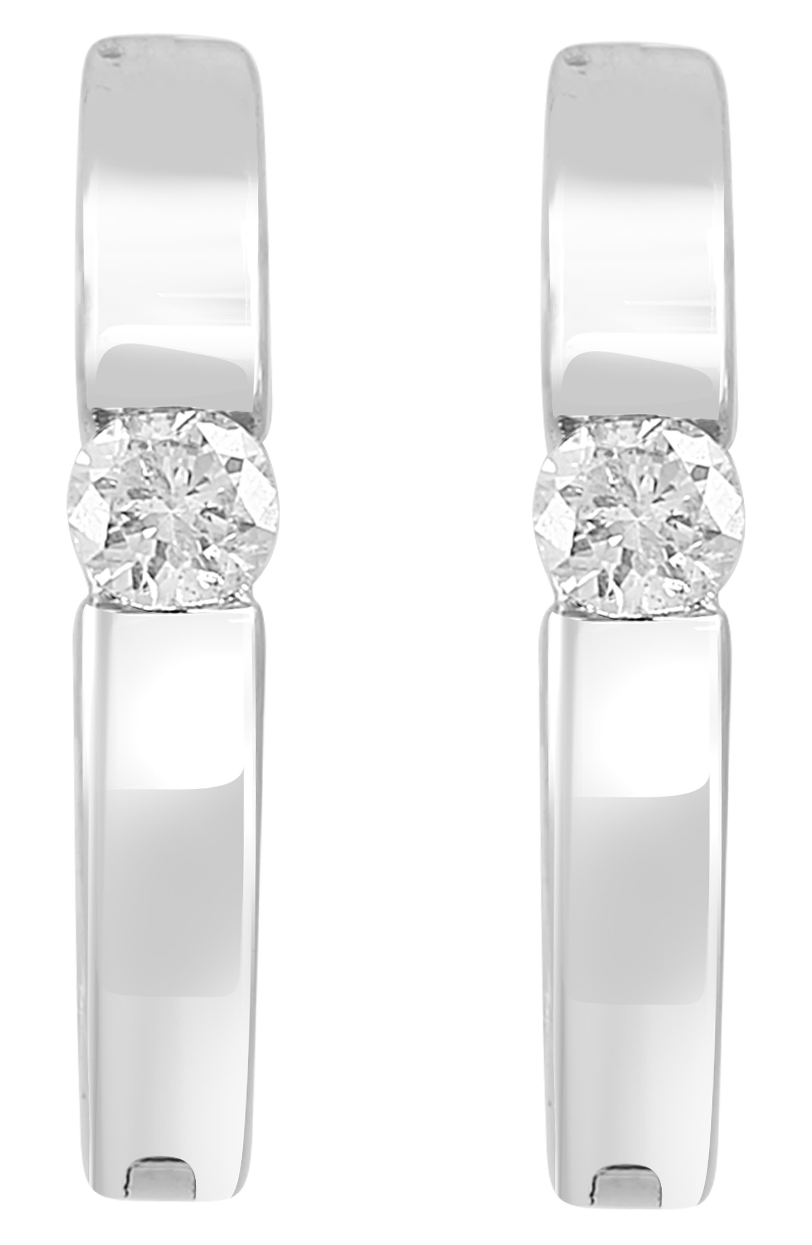 EFFY Sterling Silver & Diamond Hoop Earrings - 0.09ct