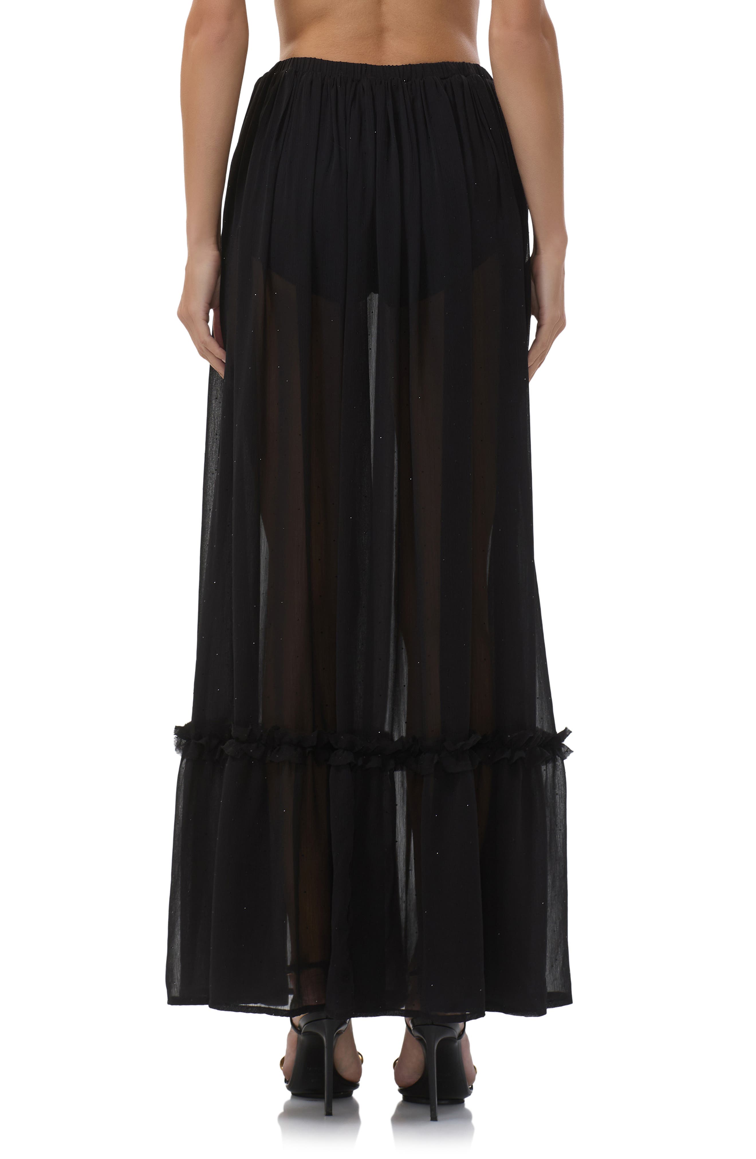 AFRM Allegra Rhinestone Chiffon Maxi Skirt