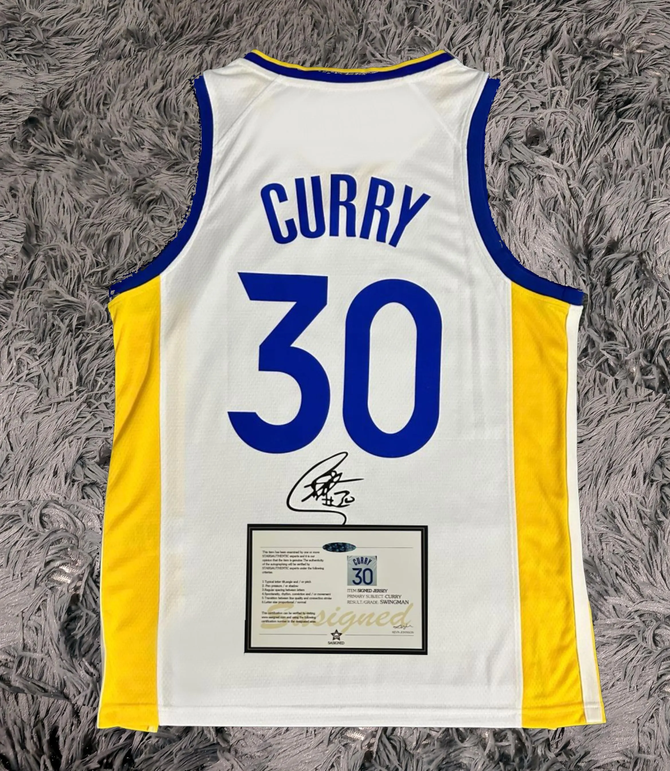 Stephen Curry SIGNED Signature Golden State Warriors White Home Shirt/Jersey - COA