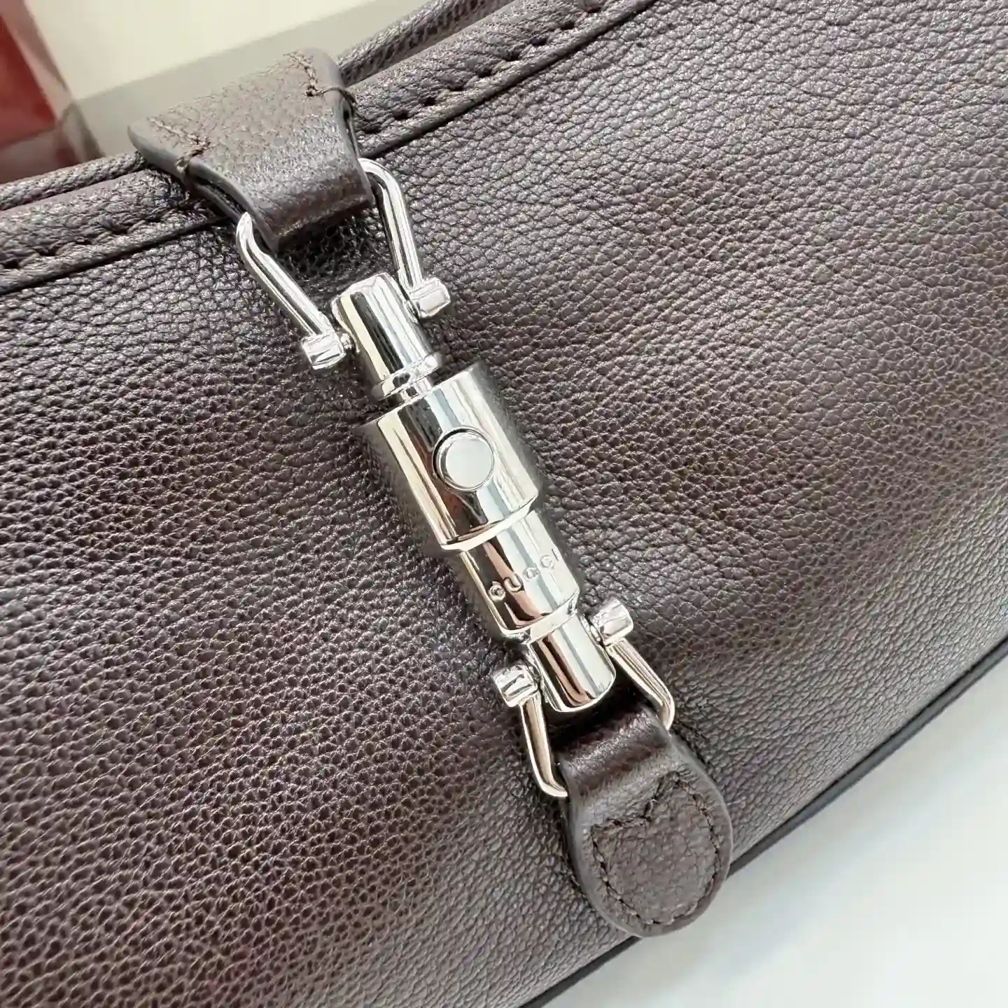 Gucci Jackie Brown Grained Leather Shoulder Bag product photo from LabelPicks