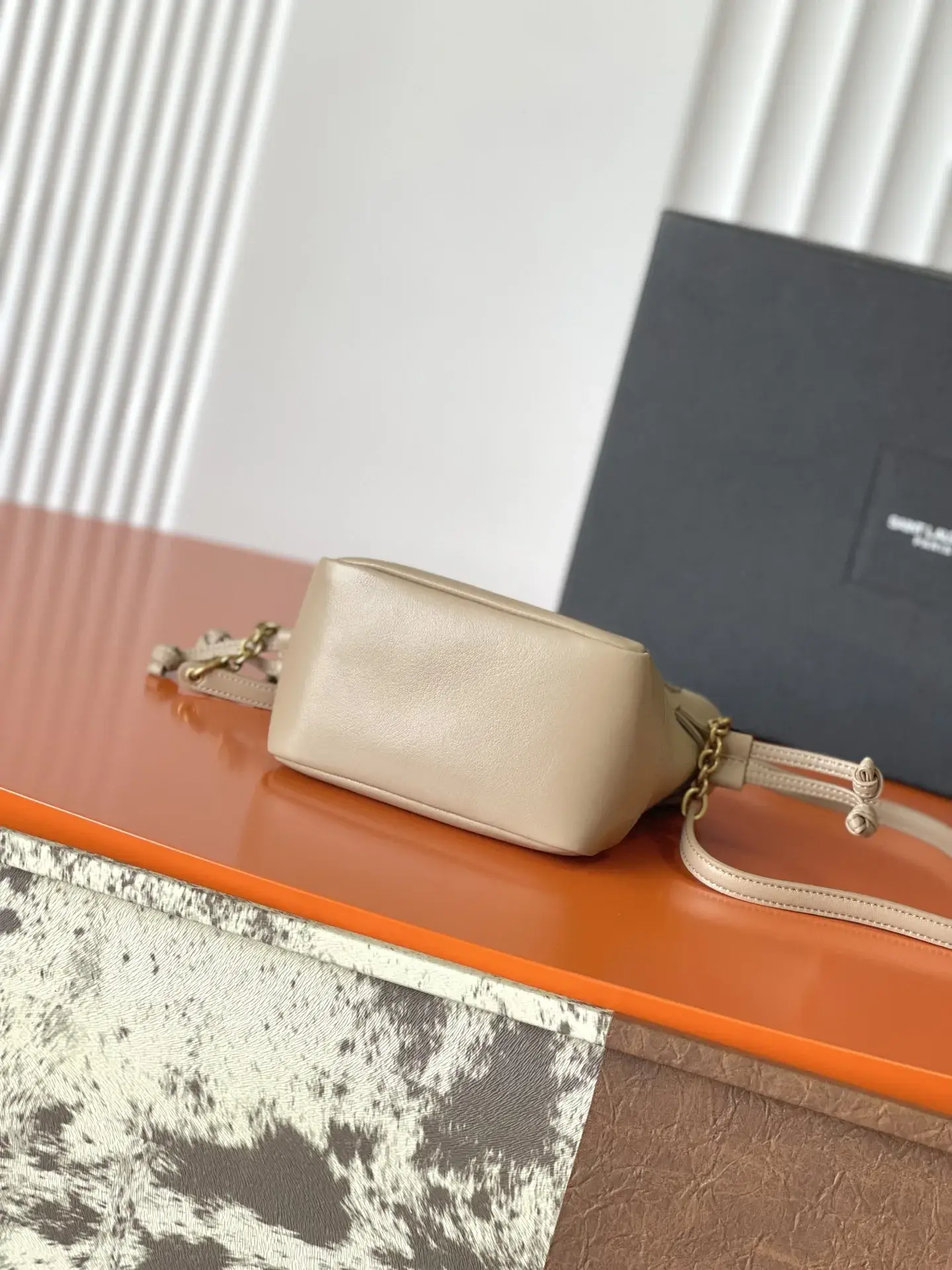 Saint Laurent Jamie Beige Lambskin Bucket Bag product photo from LabelPicks