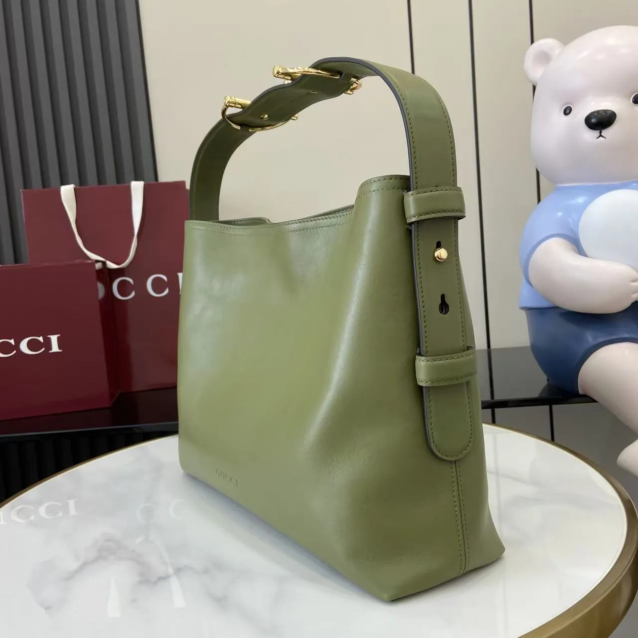 Gucci Green Smooth Leather Tote Bag product photo from LabelPicks
