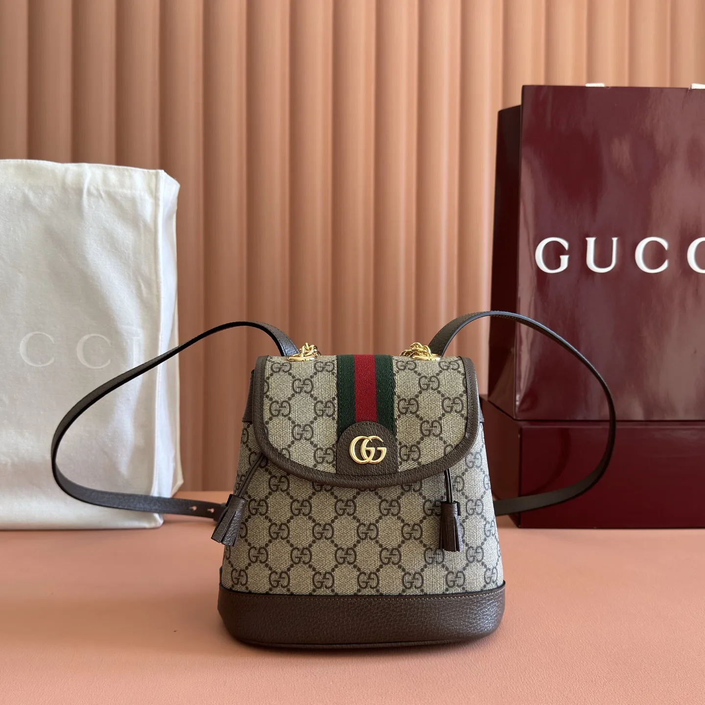 Gucci Brown Ophidia GG Supreme Canvas Backpack product photo from LabelPicks