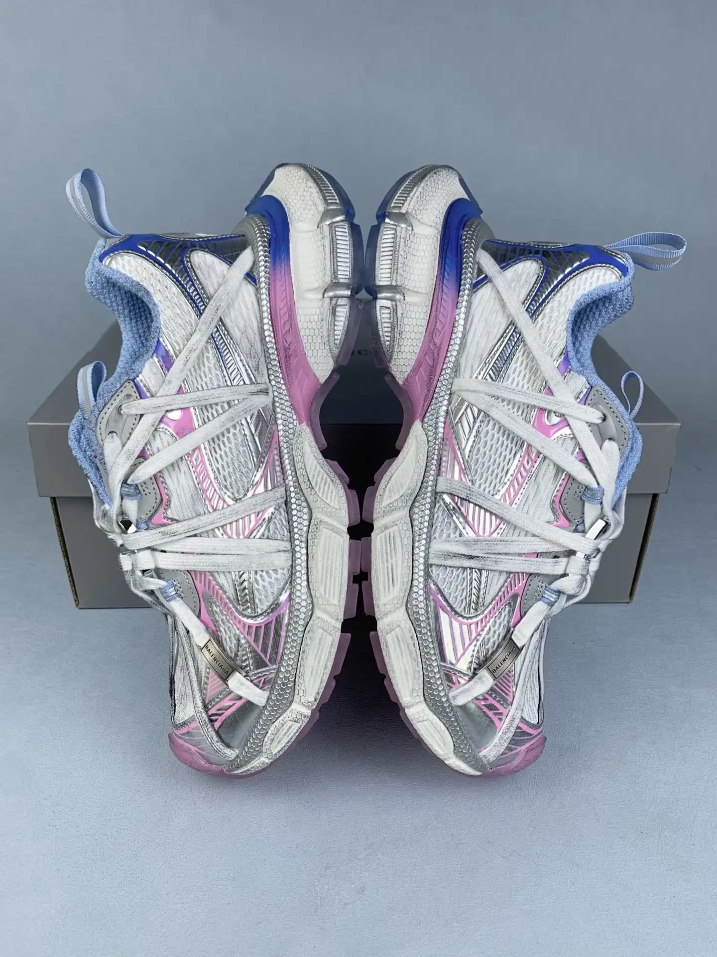 3XL Extreme Laces B Sneaker in White/Grey/Blue/Pink product photo from LabelPicks