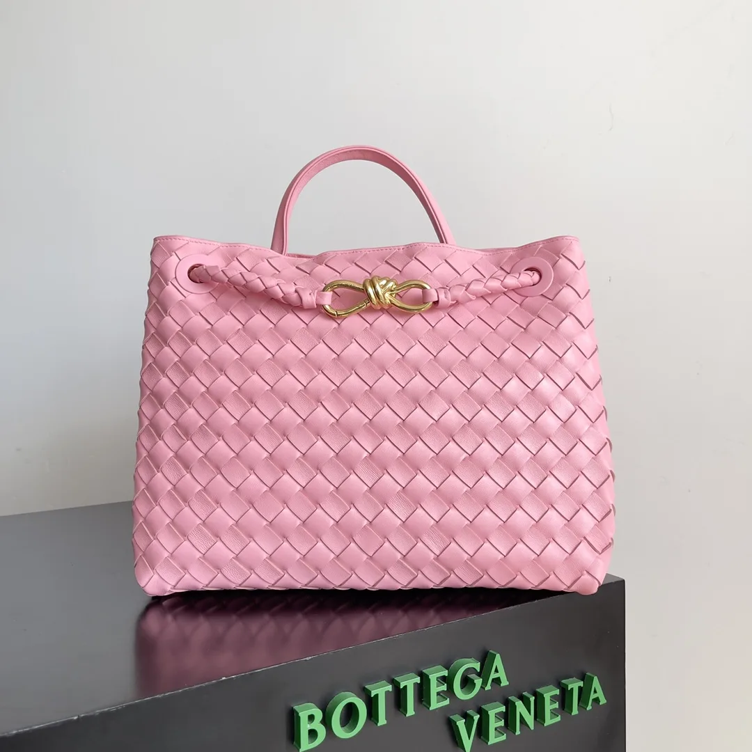 Bottega Veneta Andiamo White Intrecciato Woven Leather Top Handle Bag product photo from LabelPicks