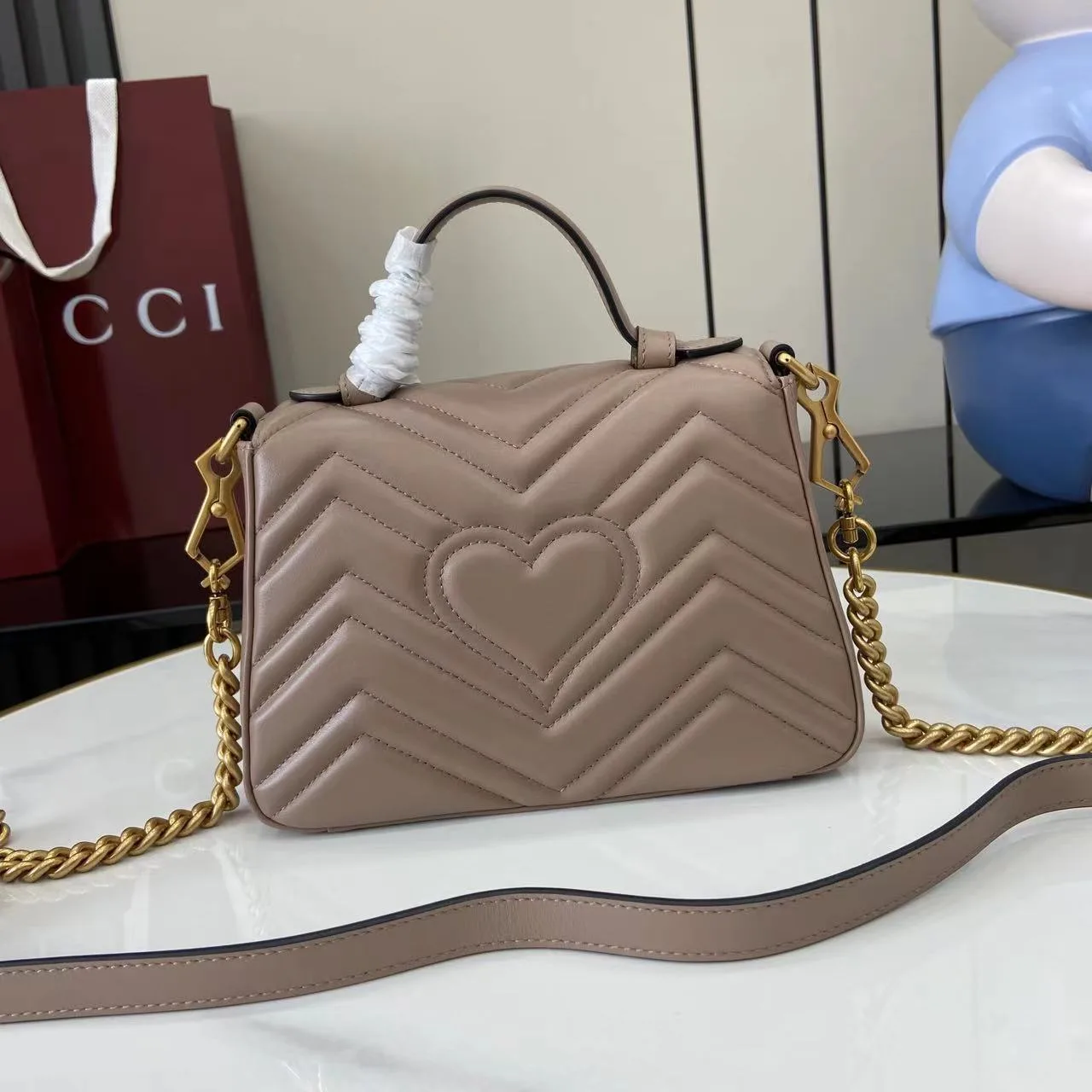 Gucci GG Supreme Canvas Marmont Top Handle Bag product photo from LabelPicks