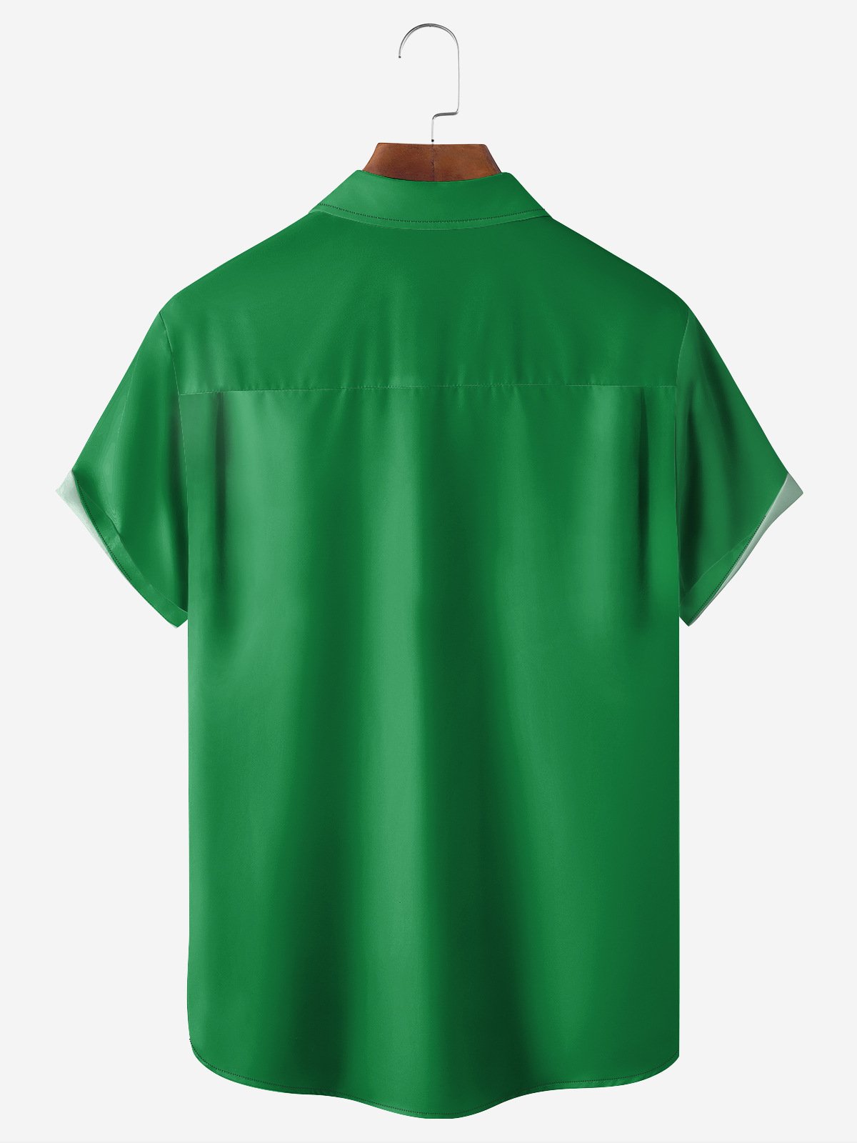 St. Patrick's Day Octopus Chest Pocket Short Sleeve Casual Shirt