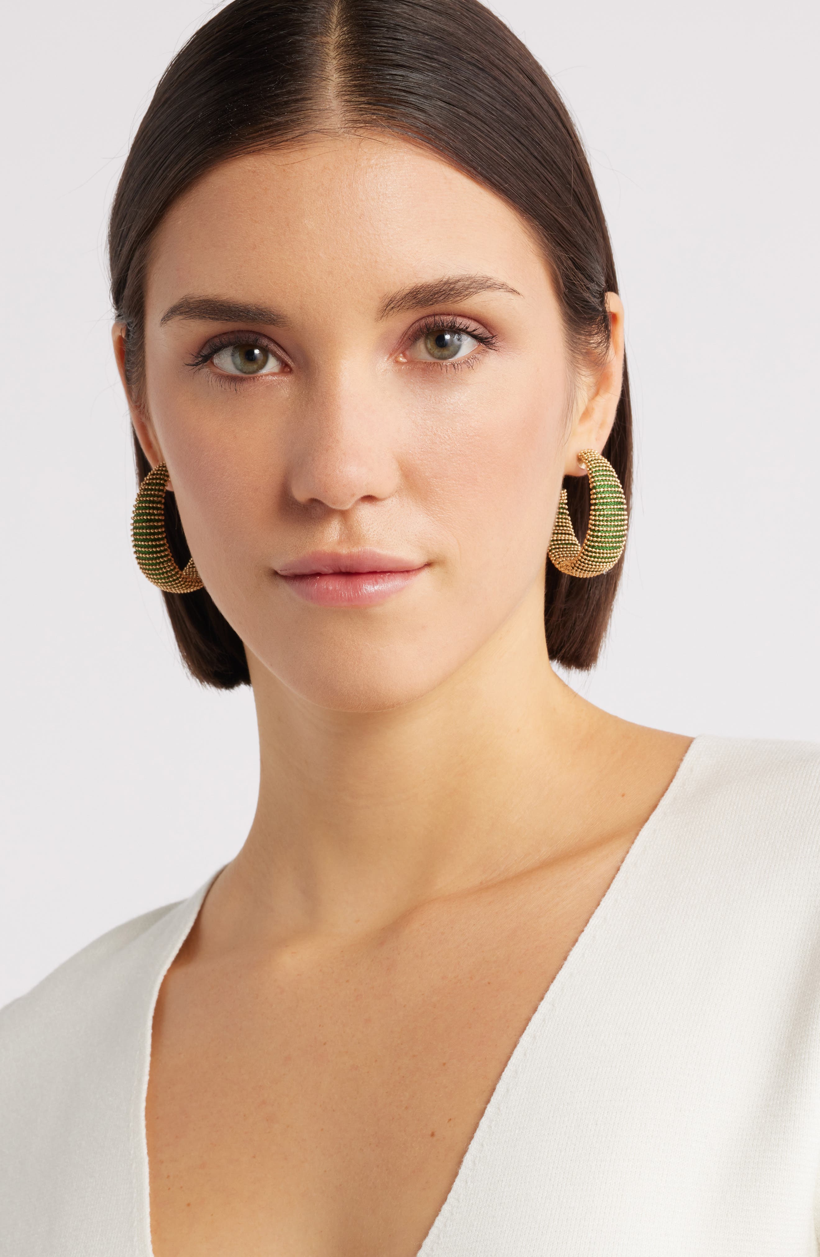 Nordstrom Metallic Thread Hoop Earrings