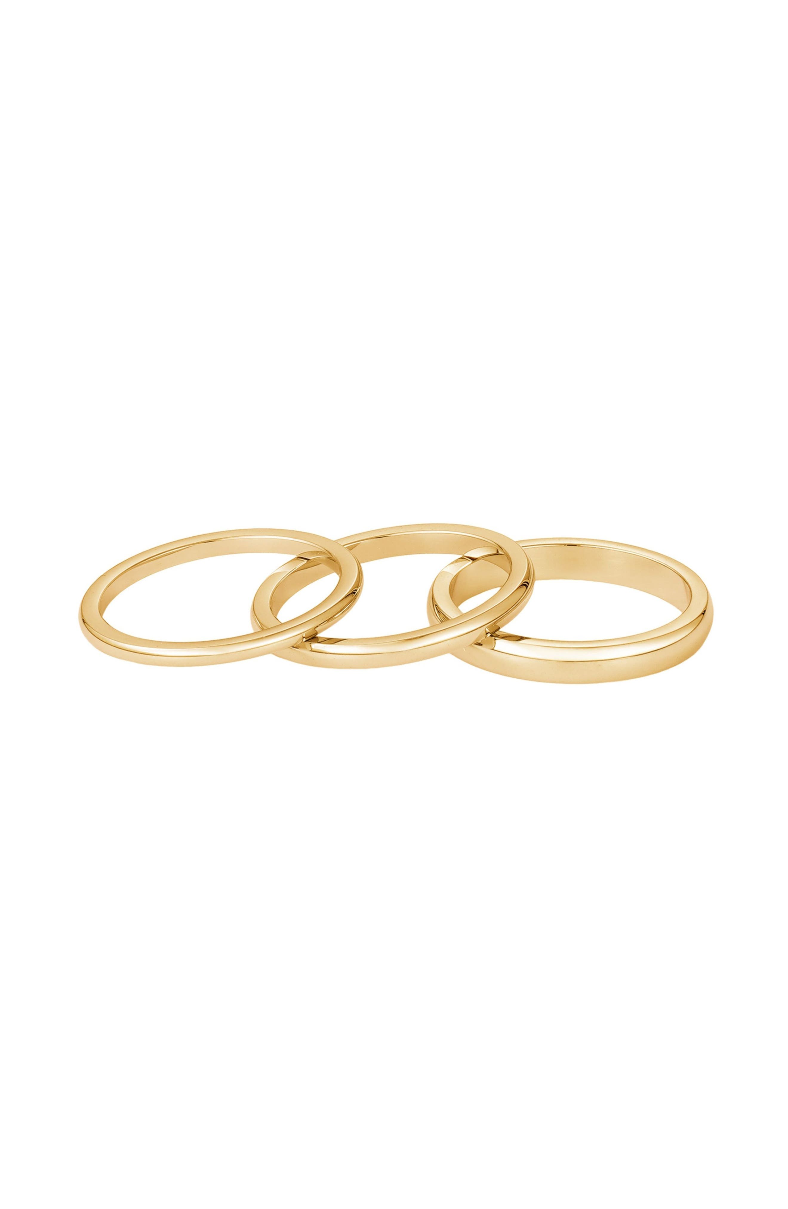 Adornia Set of 3 Stackable Band Rings