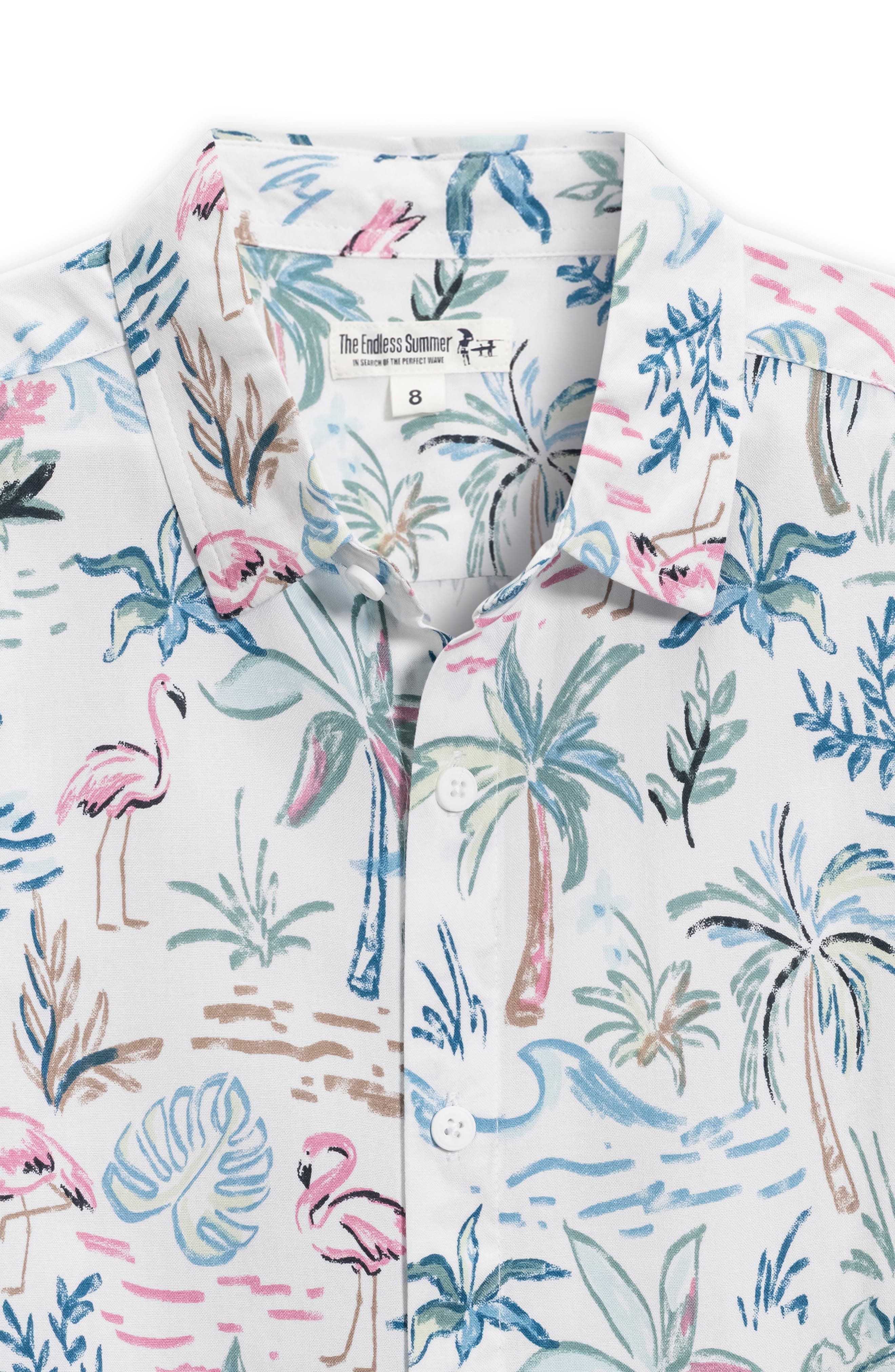 THE ENDLESS SUMMER Kids' Flamingo Button-Up Shirt