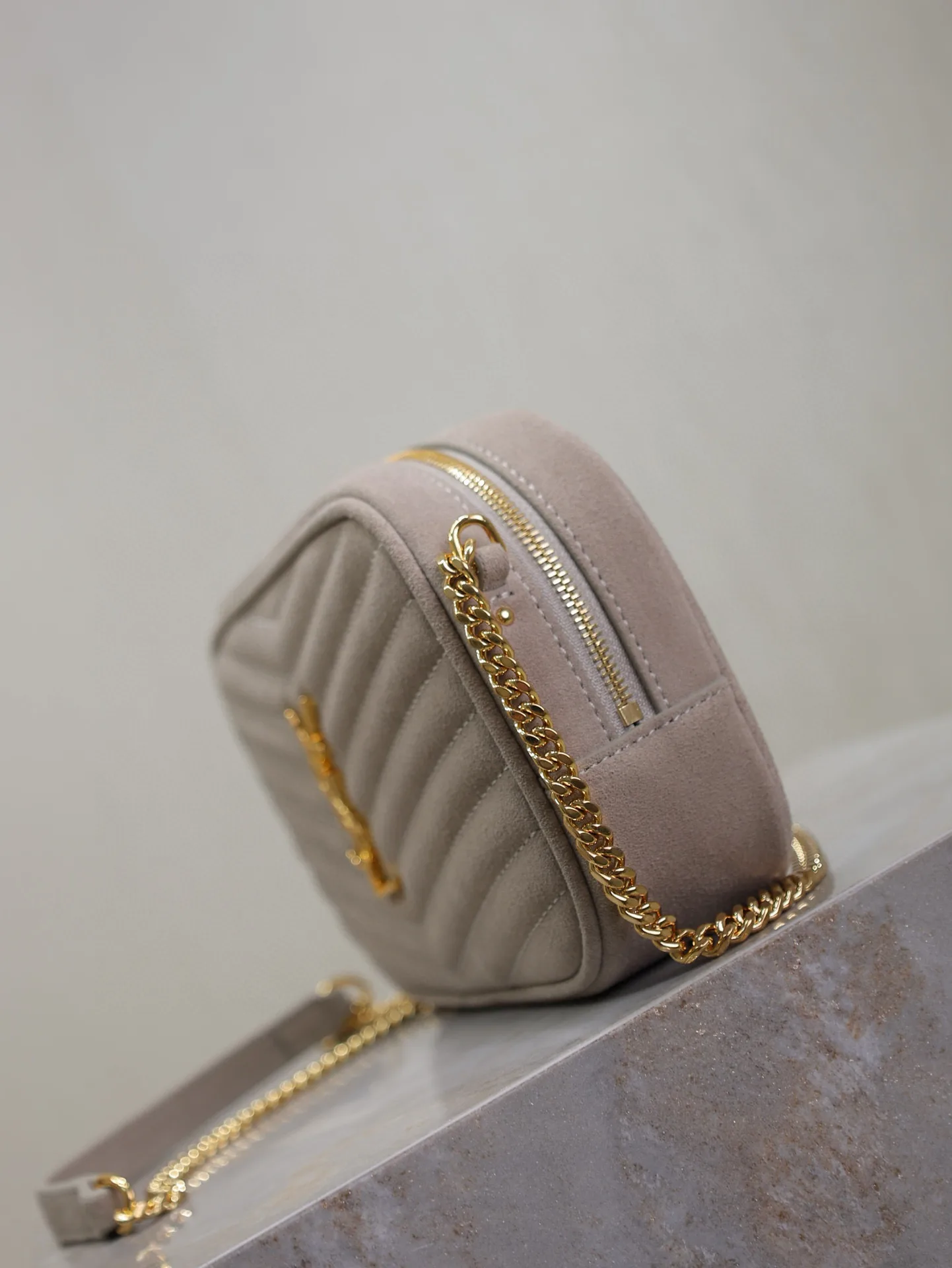 Saint Laurent Grey Suede Leather Crossbody Bag product photo from LabelPicks
