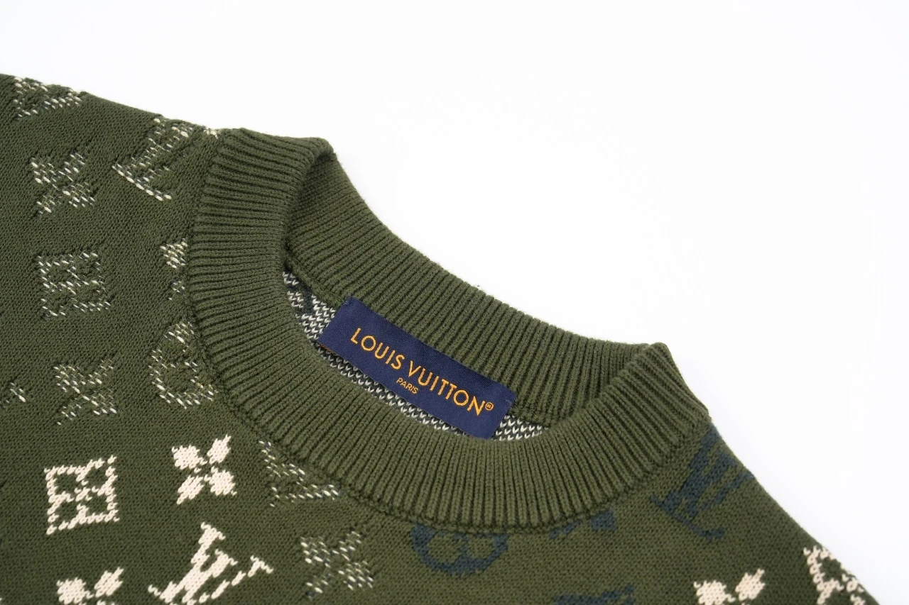 Louis Vuitton Green Camo Monogram Crewneck Sweater product photo from LabelPicks