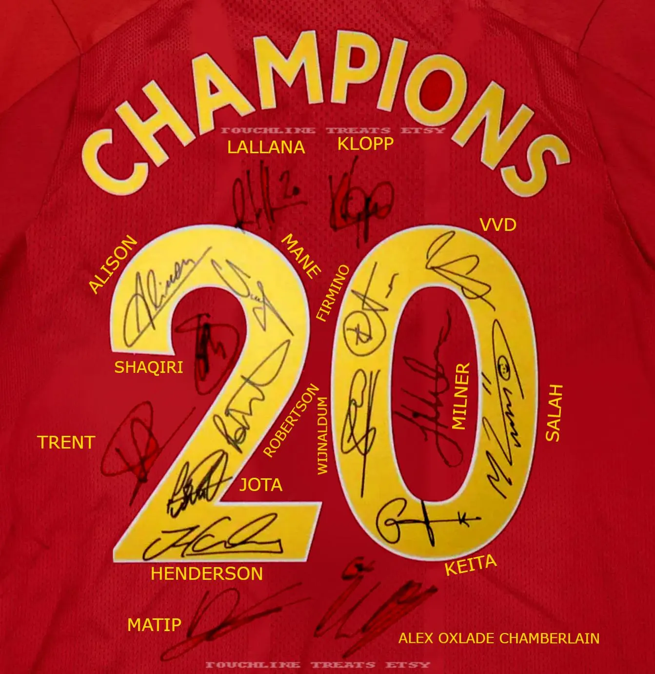 Liverpool FULL 2020 SIGNED Champions Team Squad Signature Jersey/Shirt + COA 2020