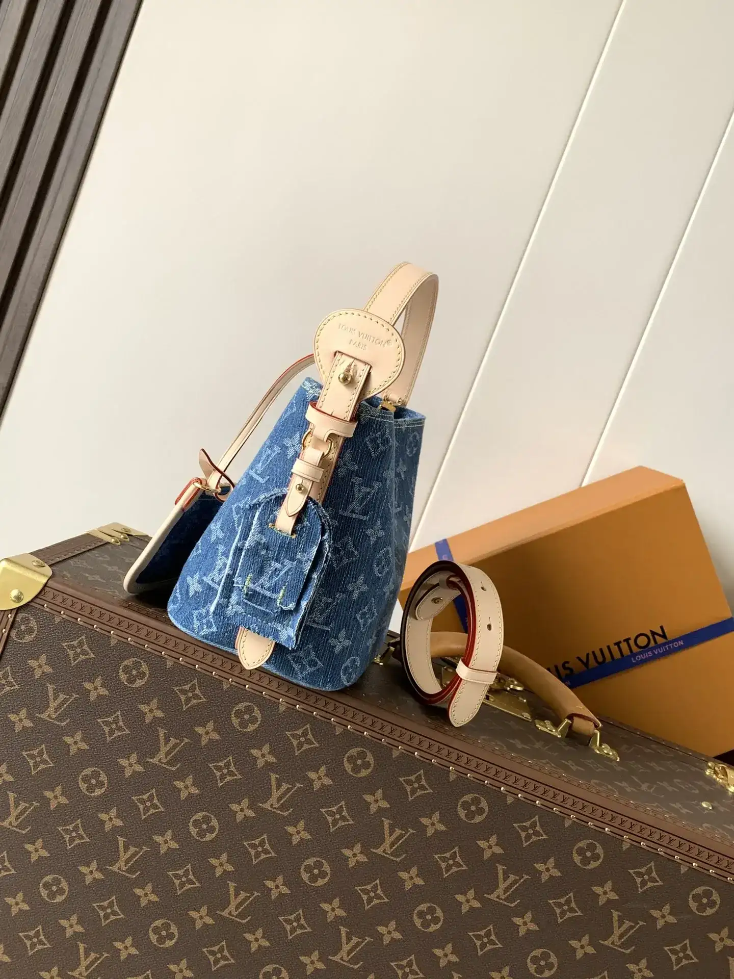 Louis Vuitton Blue Calfskin Bucket Bag product photo from LabelPicks