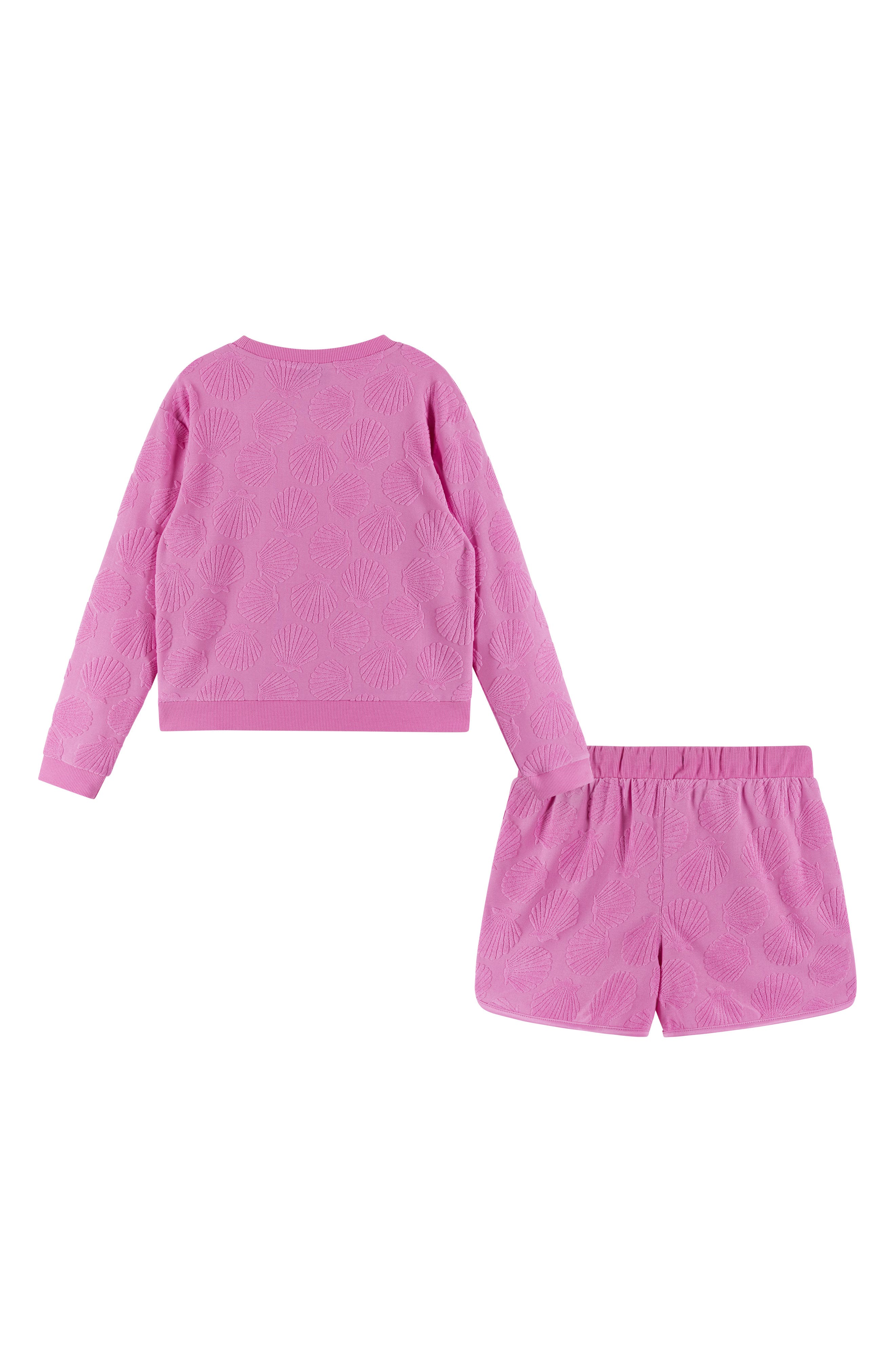 Andy & Evan Kids' Textured Terry Long Sleeve Pullover & Shorts Set