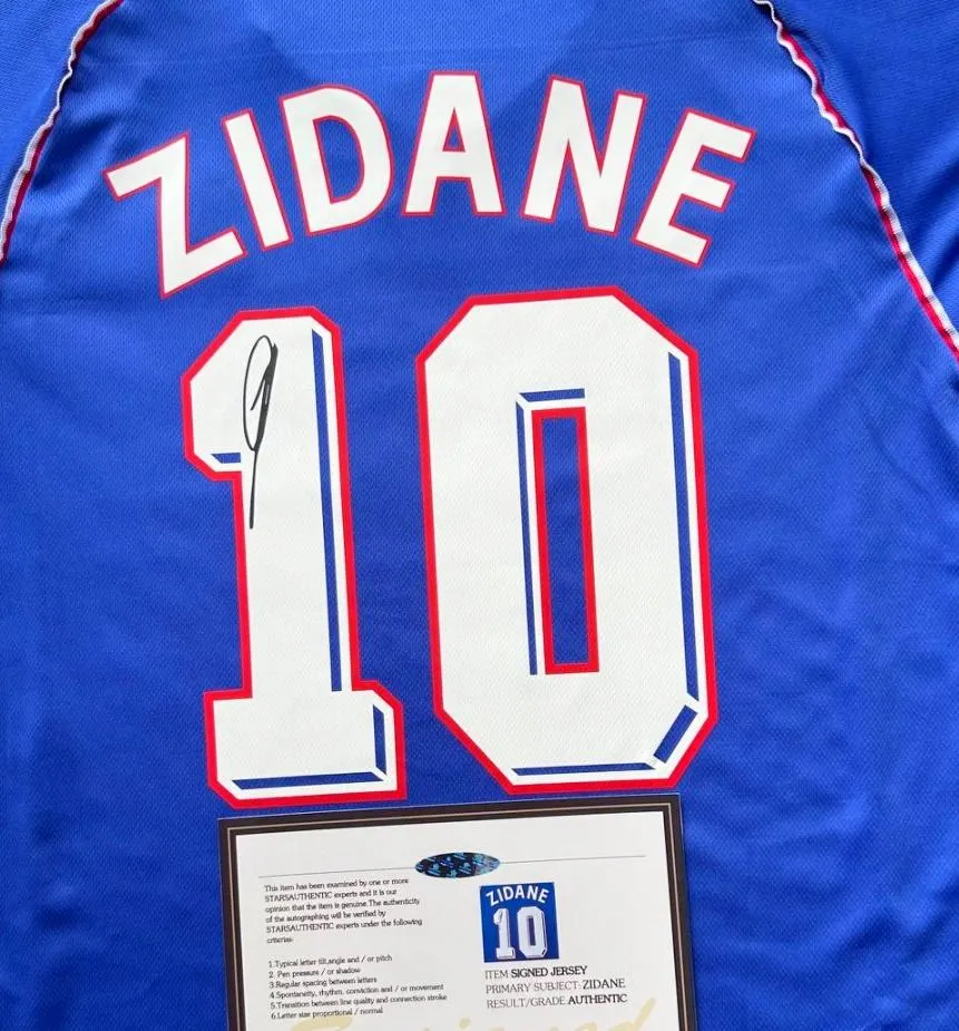 Zinedine Zidane SIGNED France 97/98 Home Jersey/Shirt - COA - 1998 Retro