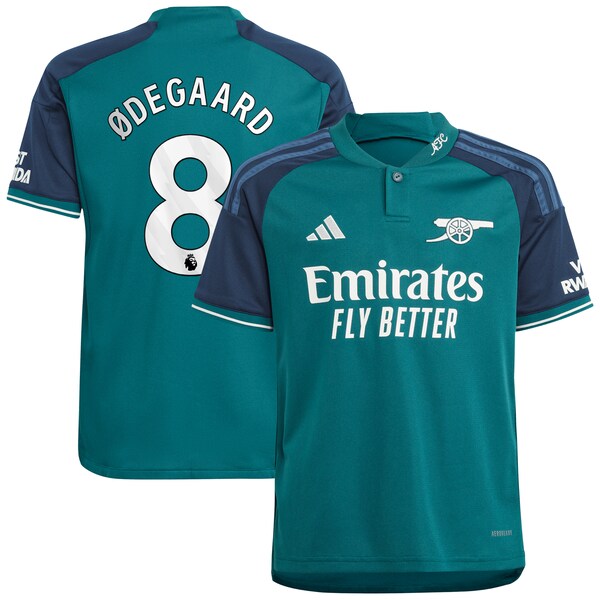 Martin Odegaard Arsenal adidas Youth 2023/24 Third Replica Player Jersey - Green