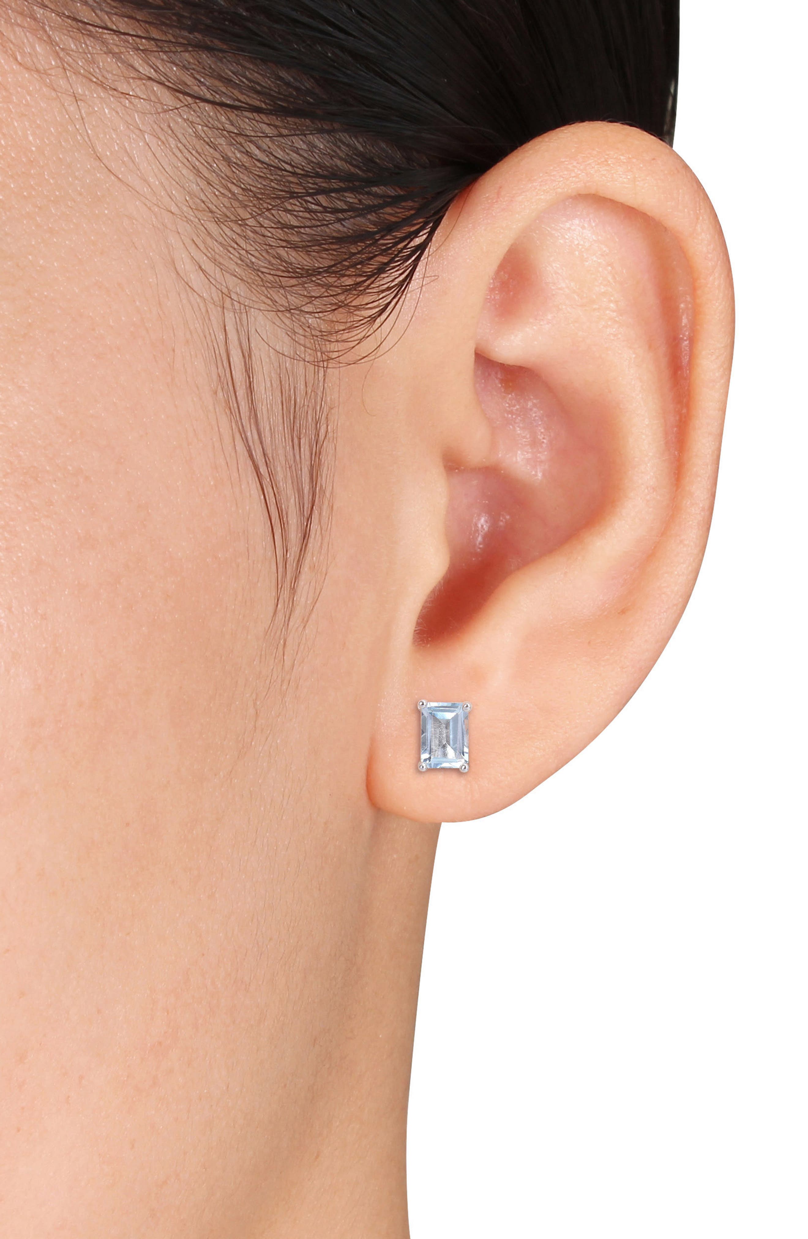 DELMAR 2-Piece Silver-Tone CZ Stud Earrings & Necklace Set