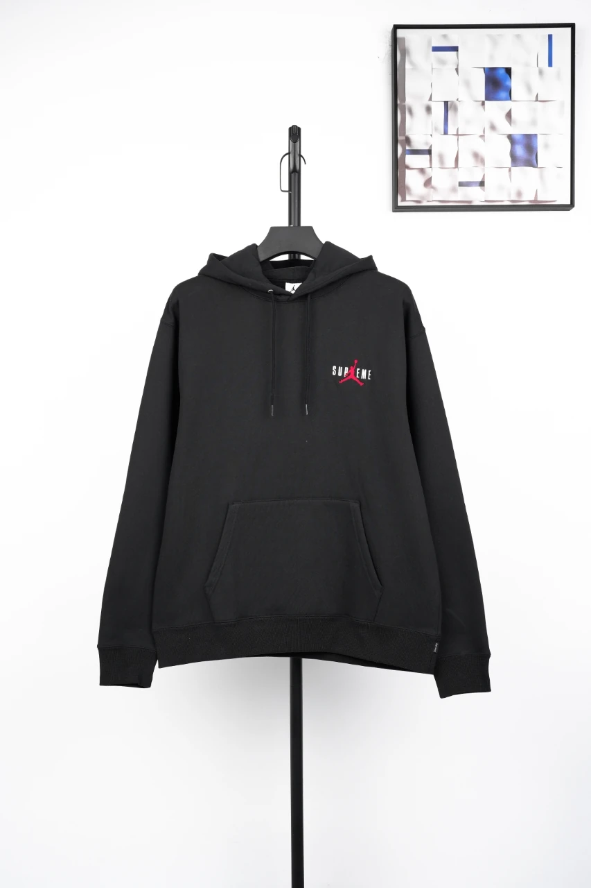 Supreme Black Jumpman Embroidered Fleece Hoodie product photo from LabelPicks