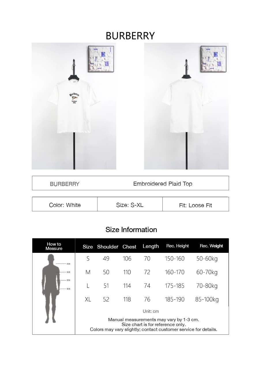 Burberry White Check Flag Equestrian Knight Embroidered T-Shirt product photo from LabelPicks
