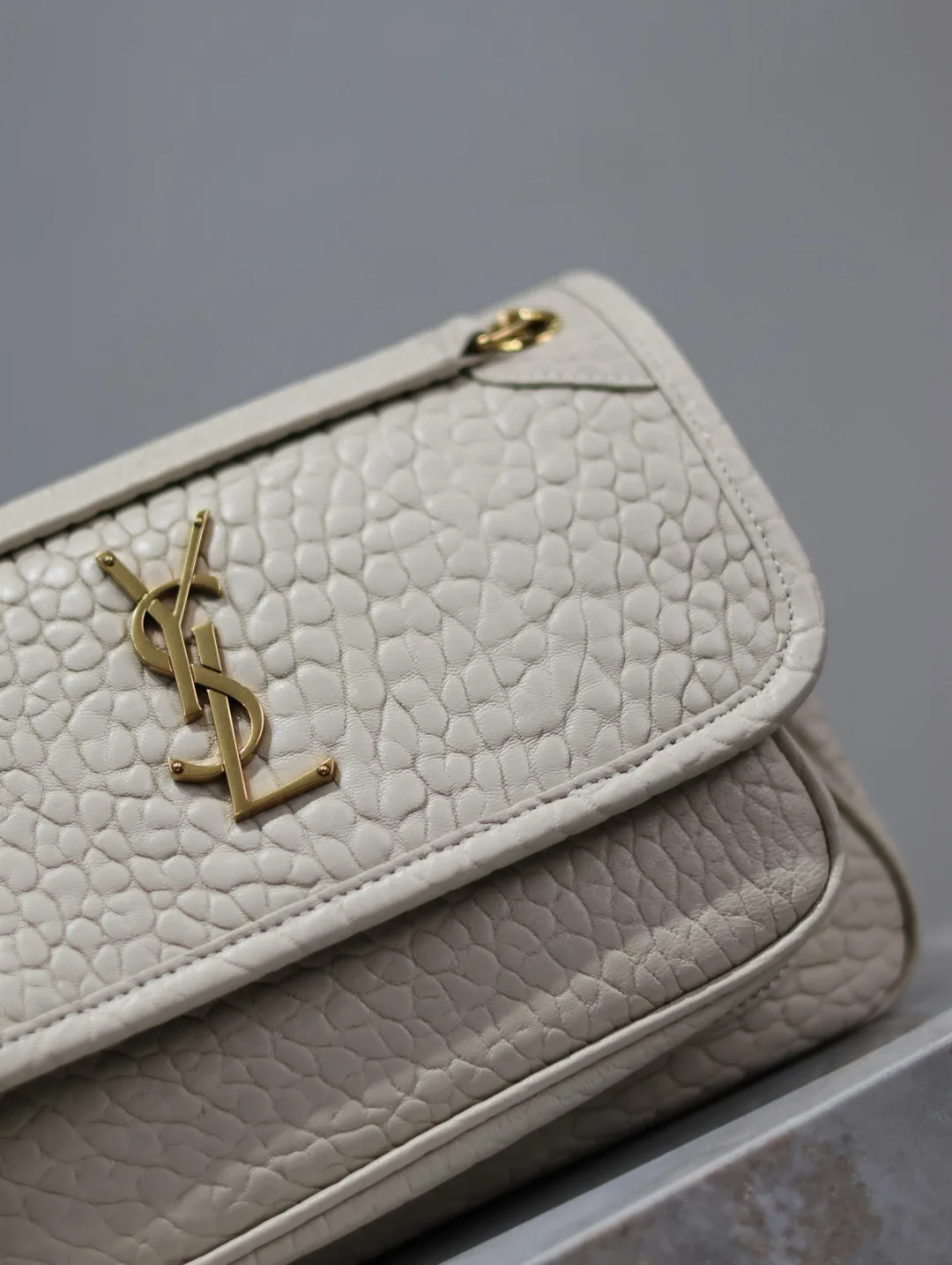 Saint Laurent Niki White Lambskin Shoulder Bag product photo from LabelPicks