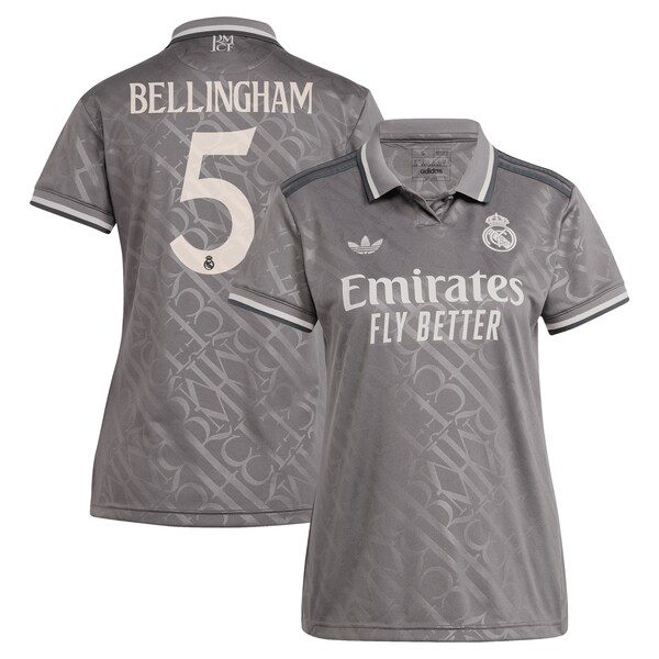 Jude Bellingham Los Merengues adidas Originals Women's 2024/25 Third Replica Player Jersey - Charcoal/White