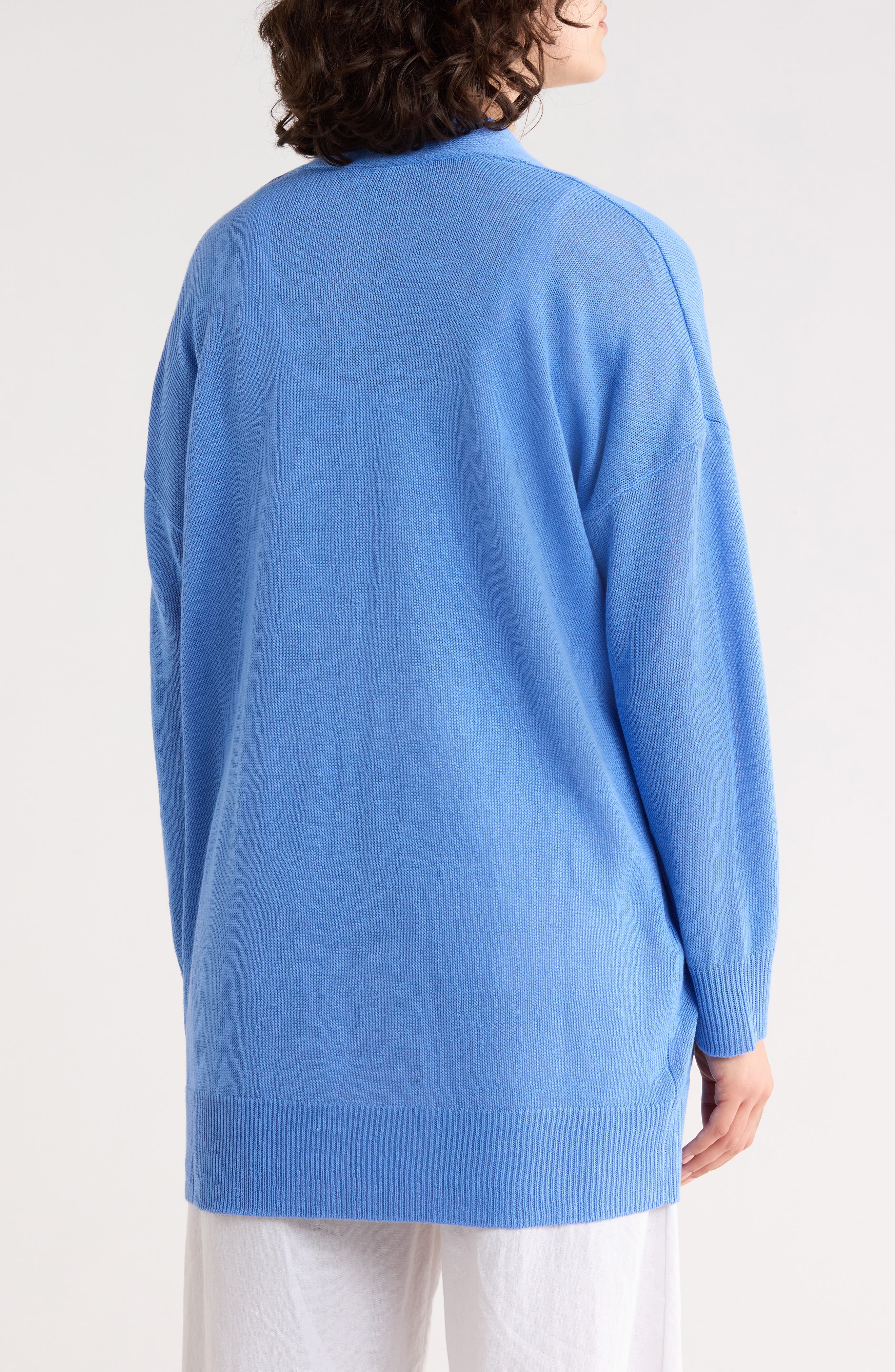 Eileen Fisher Patch Pocket Organic Linen & Organic Cotton Cardigan