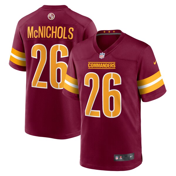 Jeremy McNichols Washington Commanders Nike  Game Jersey -  Burgundy