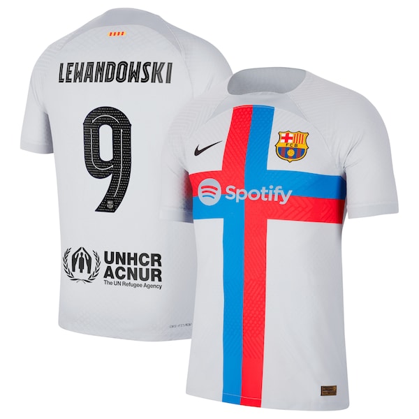Robert Lewandowski Barcelona Nike 2022/23 Third Vapor Match Authentic Player Jersey - Gray
