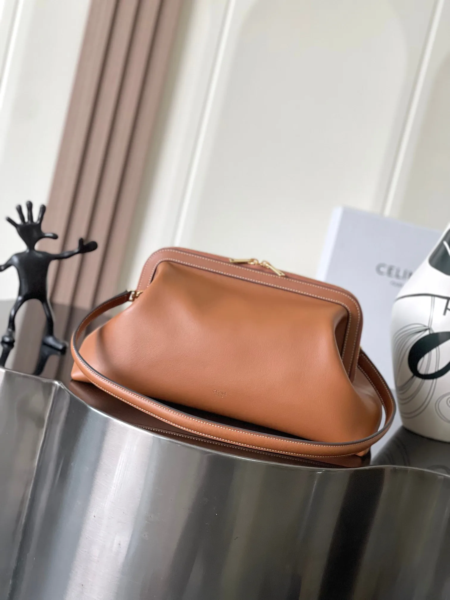 Celine Brown Calfskin Top Handle Bag product photo from LabelPicks