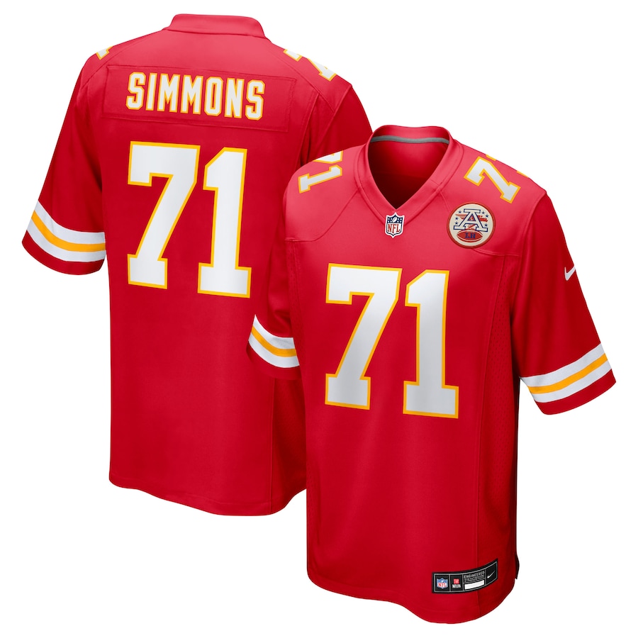 Josh Simmons Kansas City Chiefs Nike 2025 NFL Draft First Round Pick Game Jersey - Red