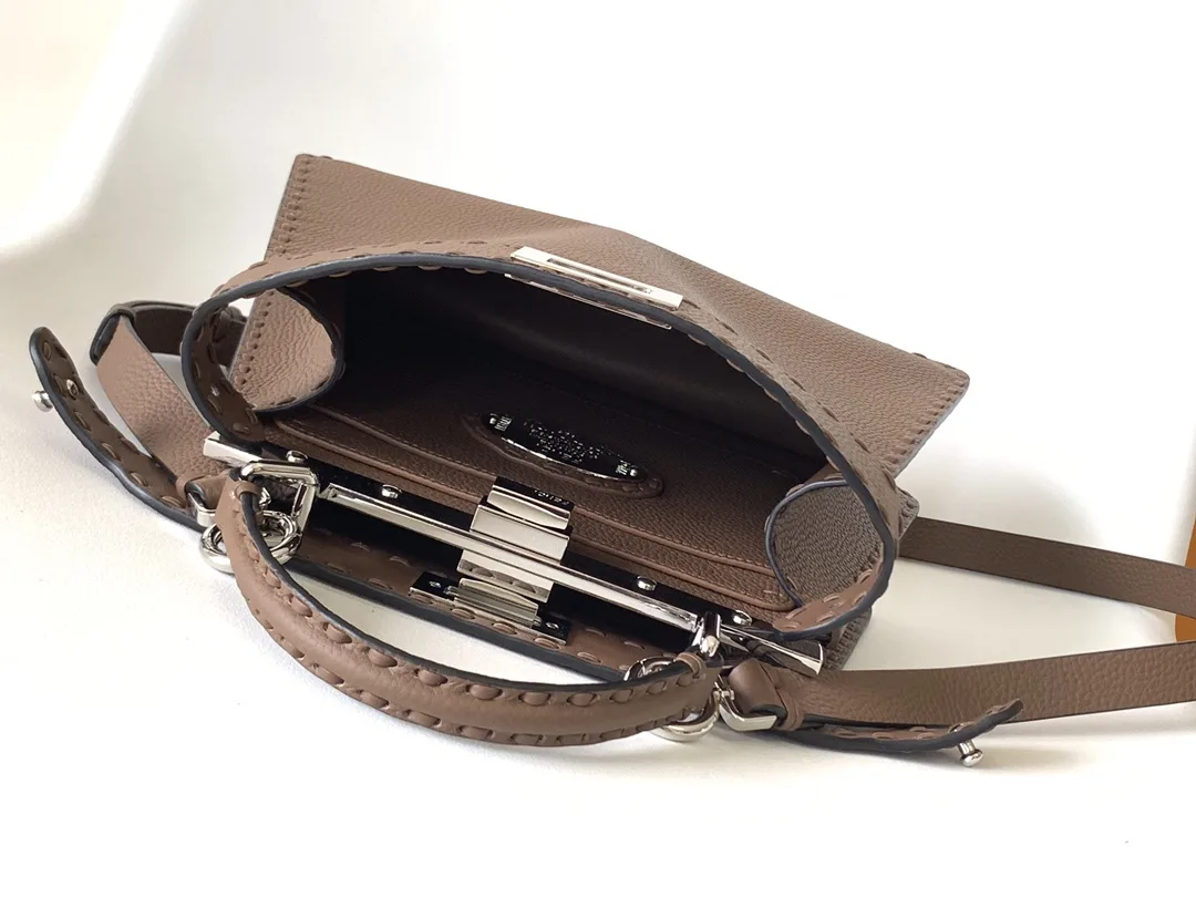 Fendi Peekaboo Brown Calfskin Top Handle Bag product photo from LabelPicks
