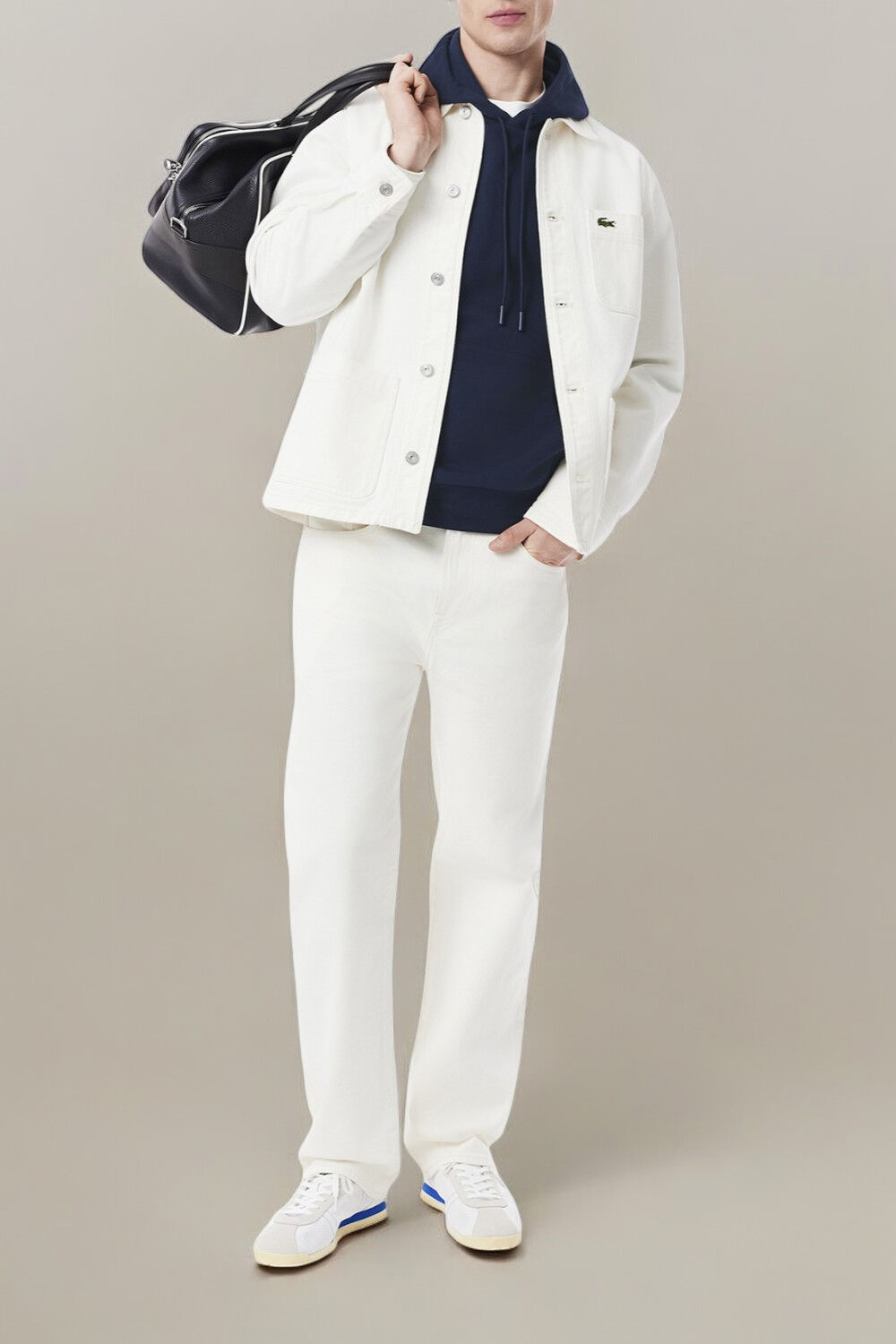 LACOSTE סווטשירט קפוצ'ון