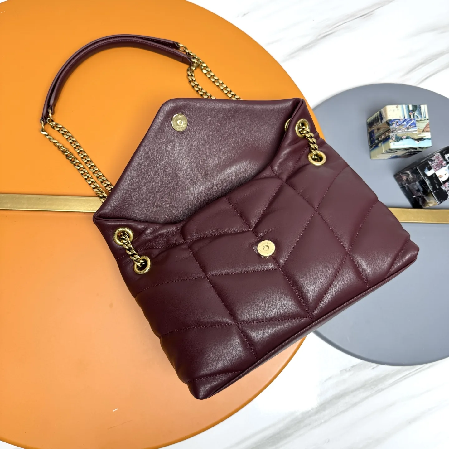 Saint Laurent Loulou Burgundy Quilted Leather Shoulder Bag product photo from LabelPicks
