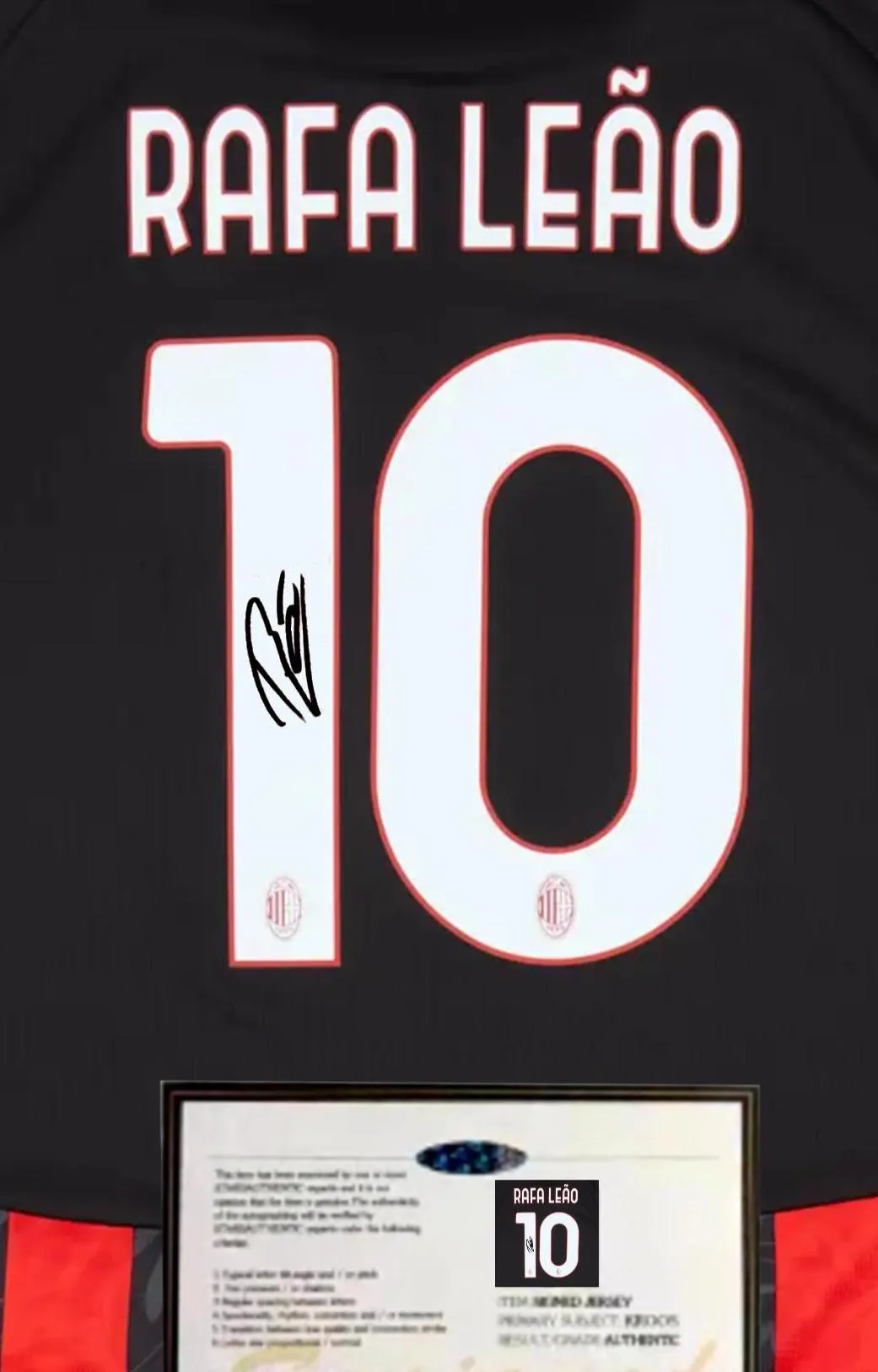 Rafael Leao SIGNED AC Milan 25/26 Home Jersey/Shirt - COA - 2025