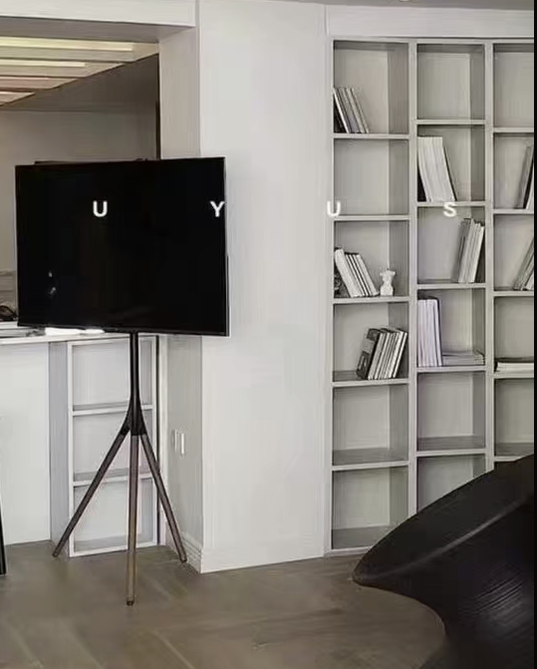 Brateck FS600 Floor Standing TV Stand / Walnut Wood Base - GreshamTech