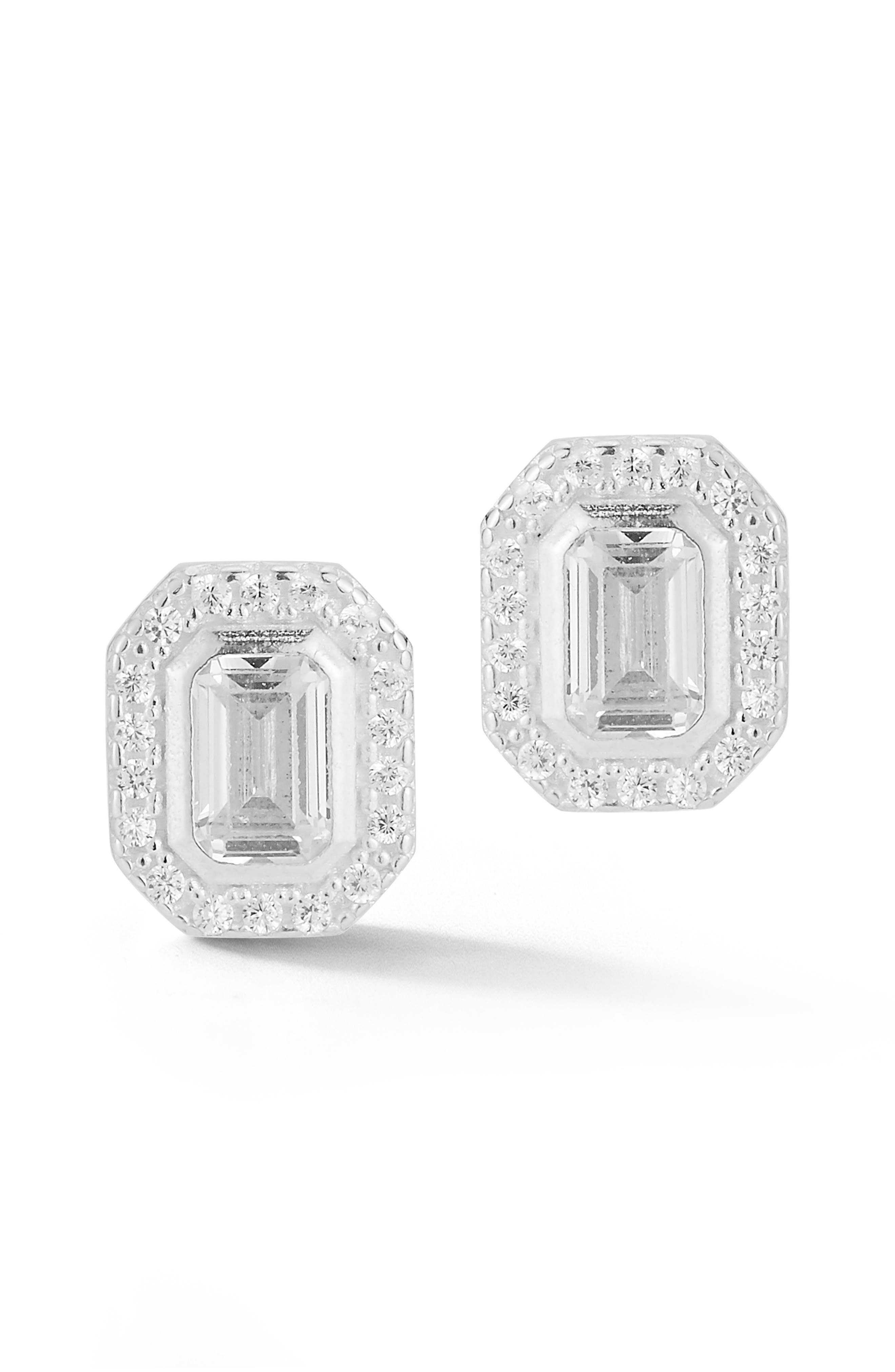 GLAZE JEWELRY Cubic Zirconia Halo Stud Earrings