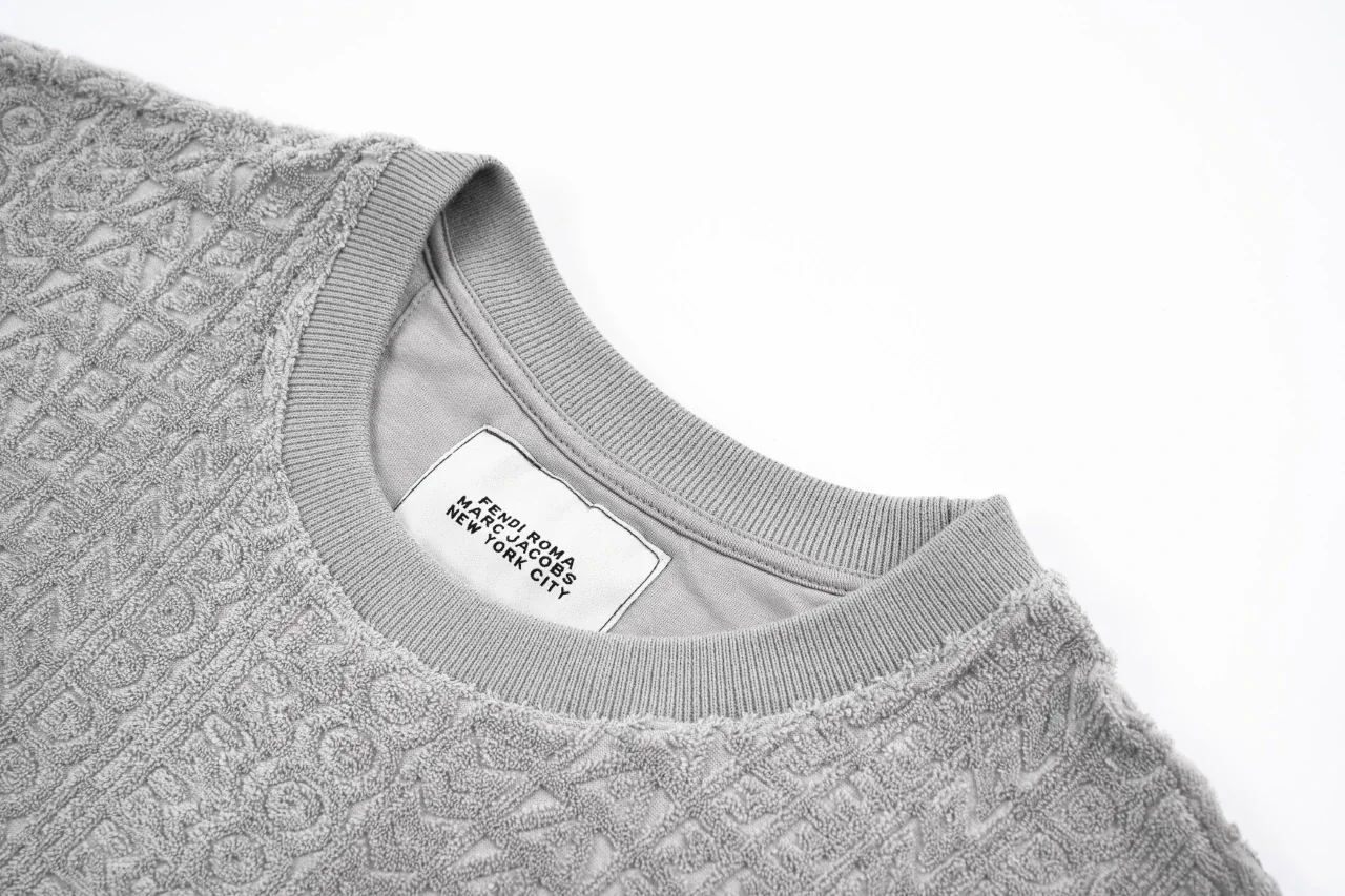 Fendi Grey Raised Monogram Jacquard T-Shirt product photo from LabelPicks