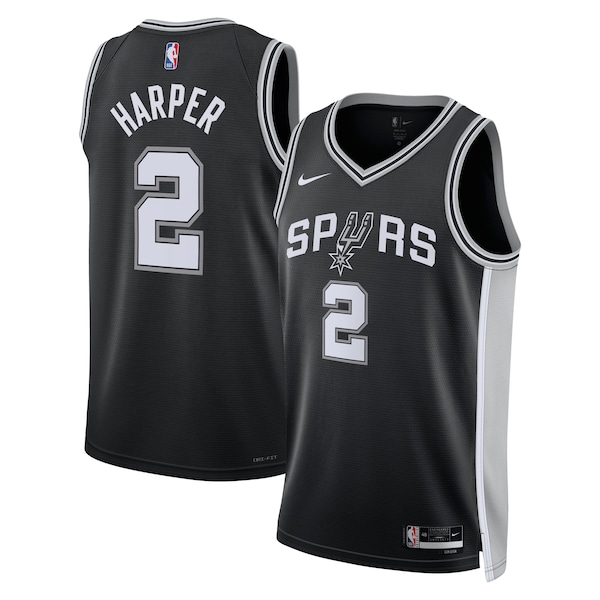 Dylan Harper San Antonio Spurs Nike Unisex 2025 NBA Draft First Round Pick Swingman Jersey - Icon Edition - Black