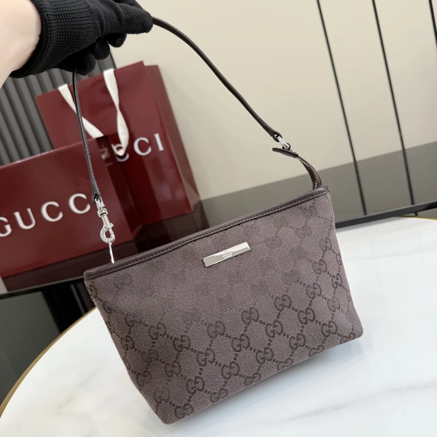 Gucci Brown Generation Canvas and Leather Clutch product photo from LabelPicks