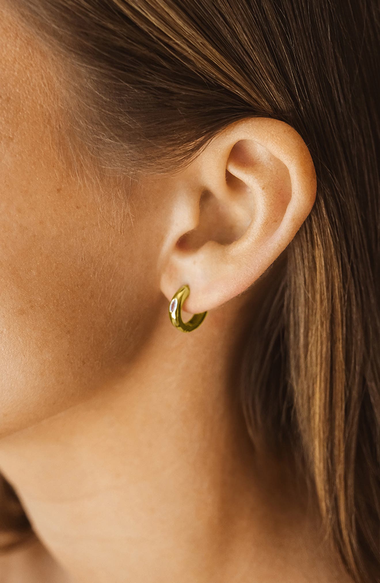 Sterling Forever Rayne CZ Hoop Earrings