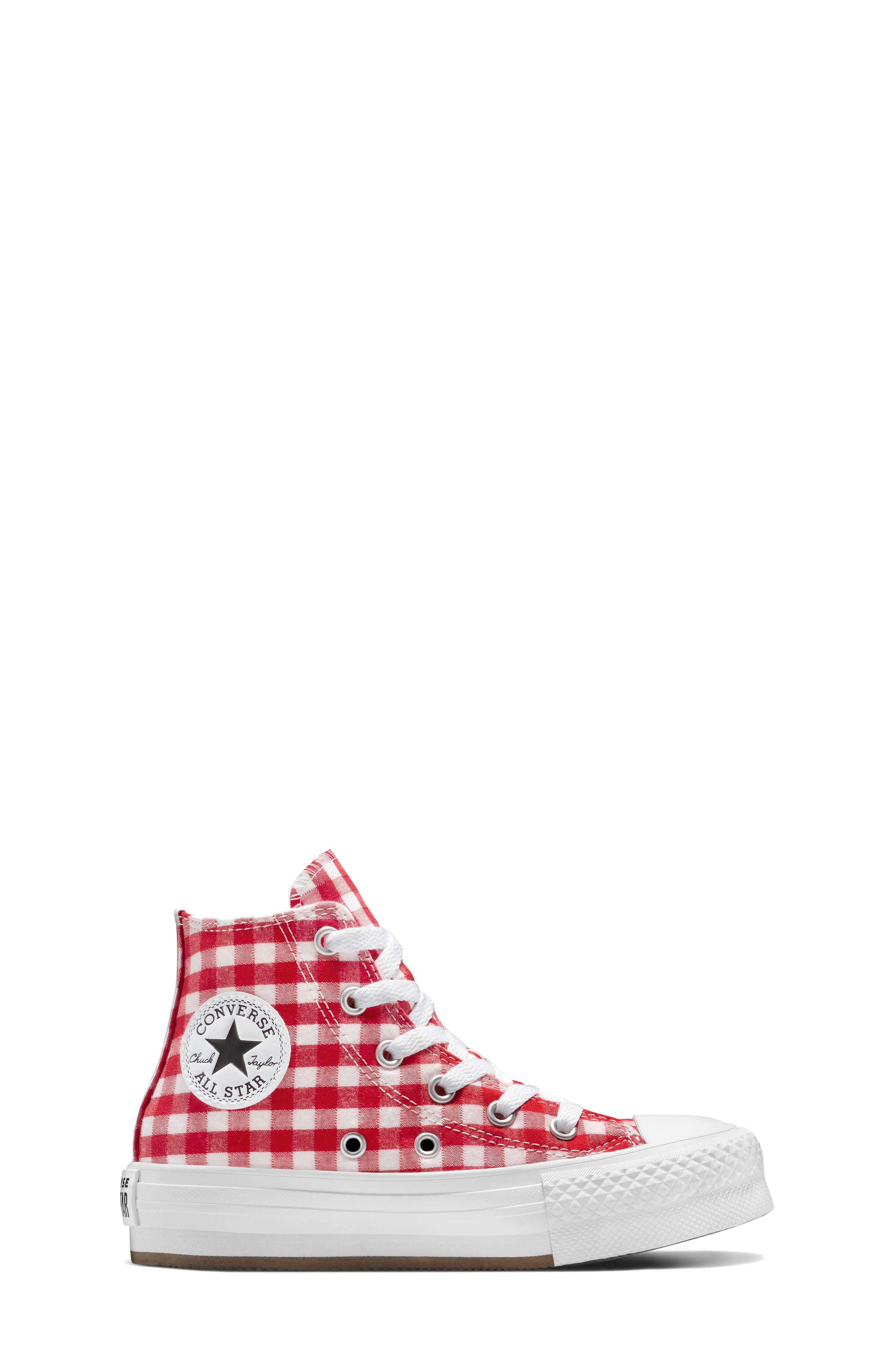 Converse Kids' Chuck Taylor All Star EVA Lift Gingham Canvas High Top Platform Sneaker