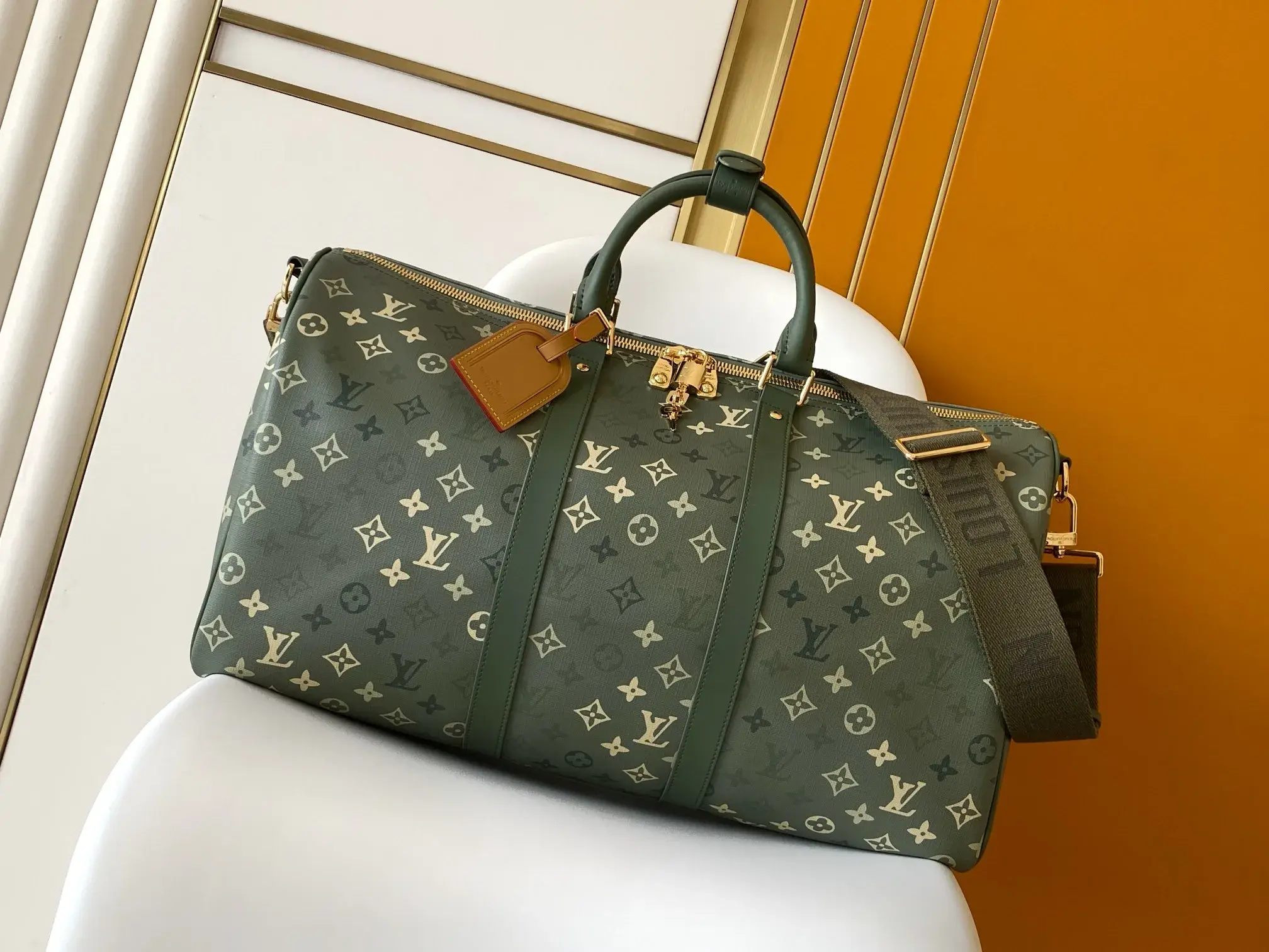 Louis Vuitton Green Keepall Monogram Canvas Tote Bag product photo from LabelPicks