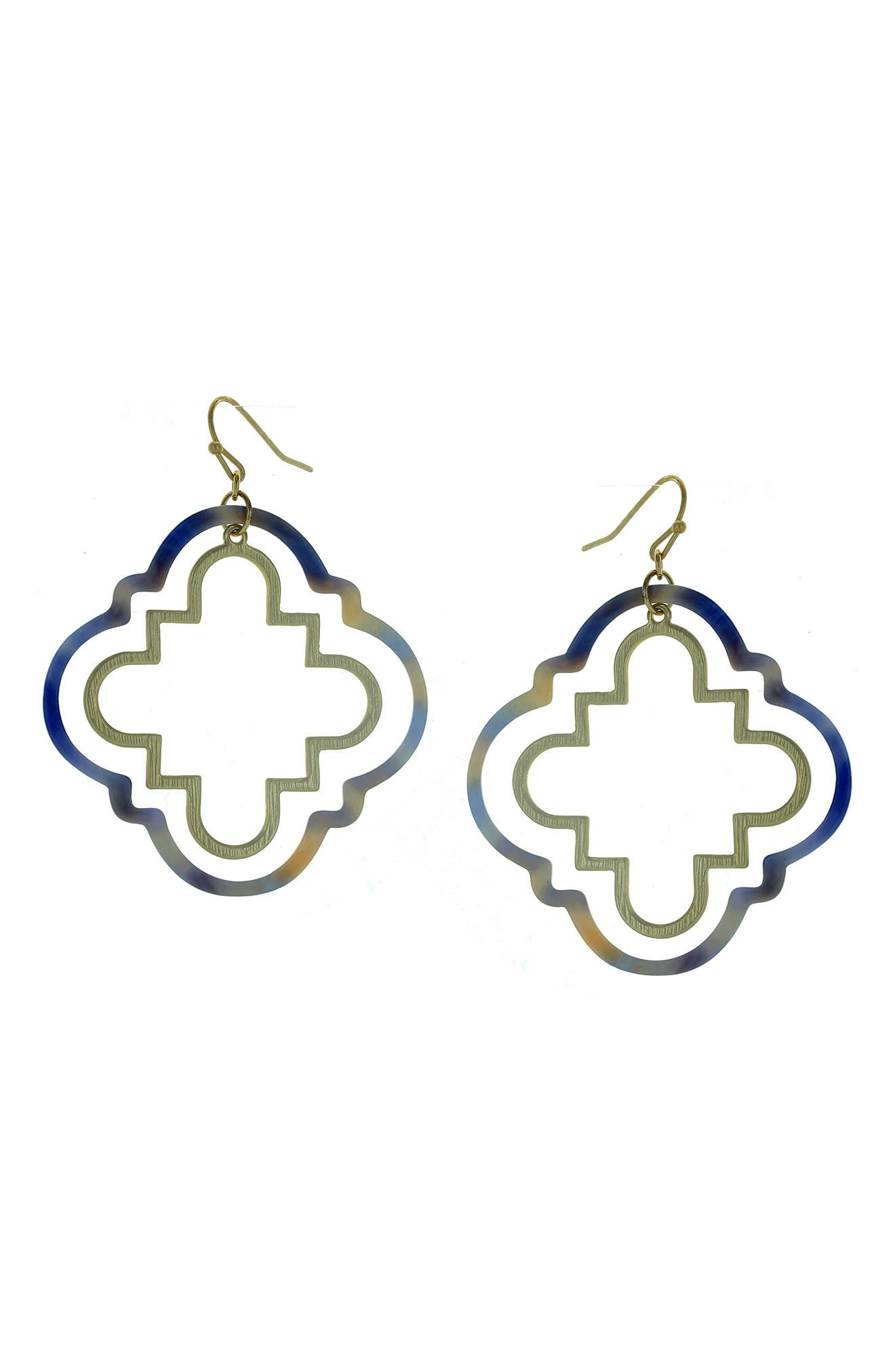 OLIVIA WELLES Aria Geometric Quatrefoil Drop Earrings