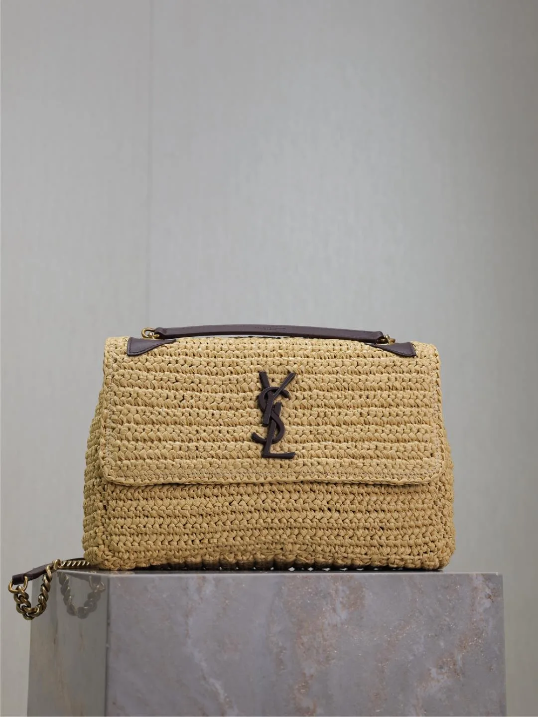 Saint Laurent Niki Straw Woven Shoulder Bag product photo from LabelPicks