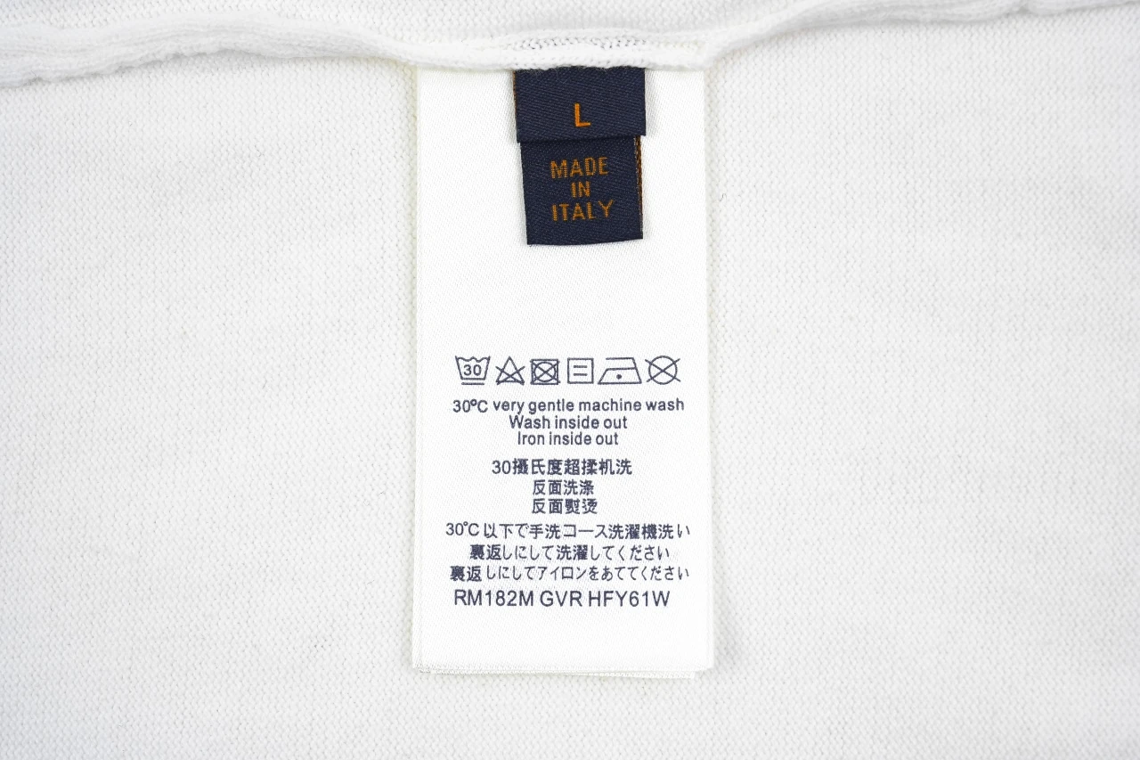 Louis Vuitton White Pin Letter Embroidered Knit T-Shirt product photo from LabelPicks