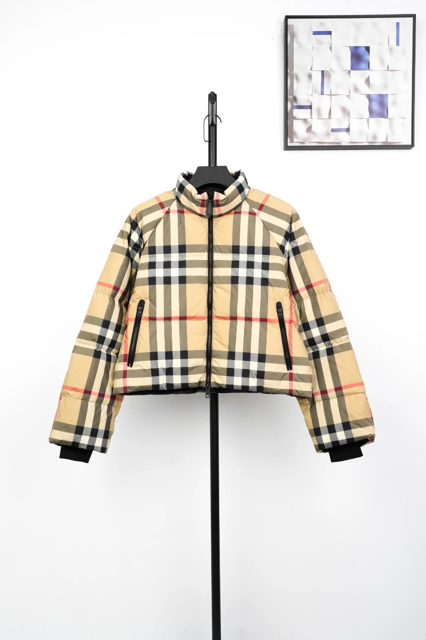 Burberry Beige Check Short Down Jacket product photo from LabelPicks